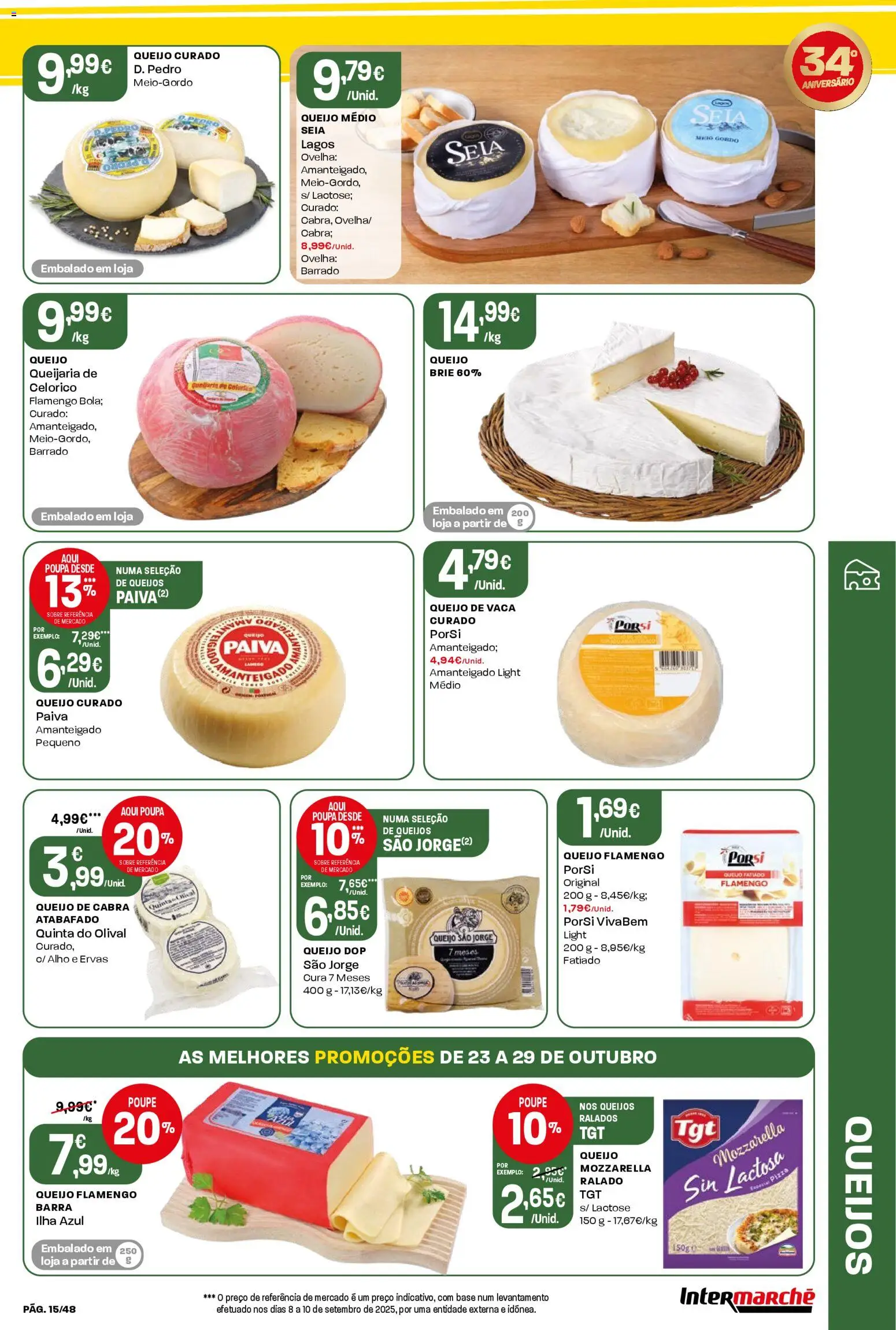 Intermarché folheto │ válido de 23.10.2025 | Página: 15 | Produtos: Base, Queijo, Pizza