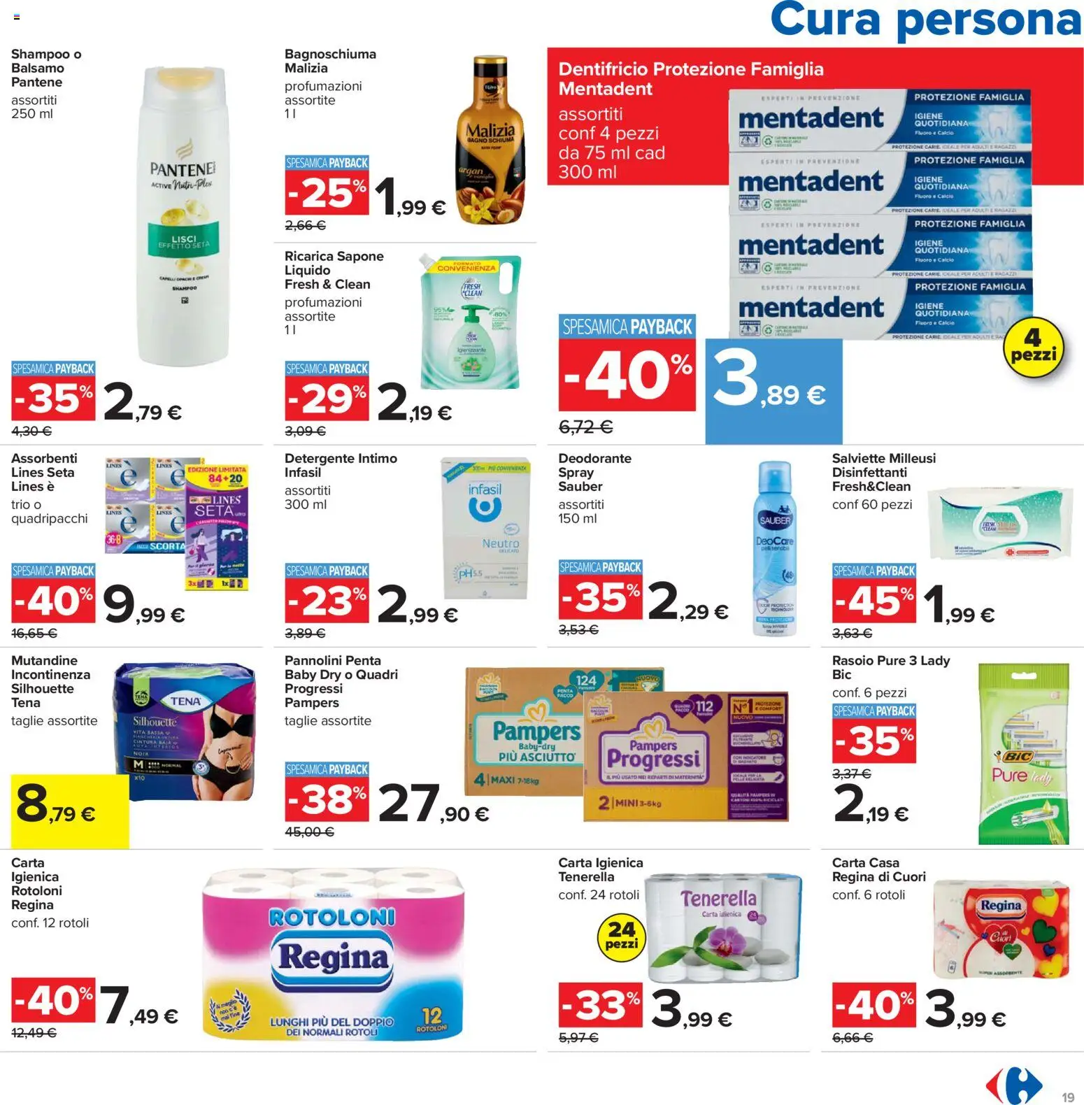 Volantino Carrefour del 21.04.2026 | Pagina: 19 | Prodotti: Balsamo, Rasoio, Deodorante, Cintura