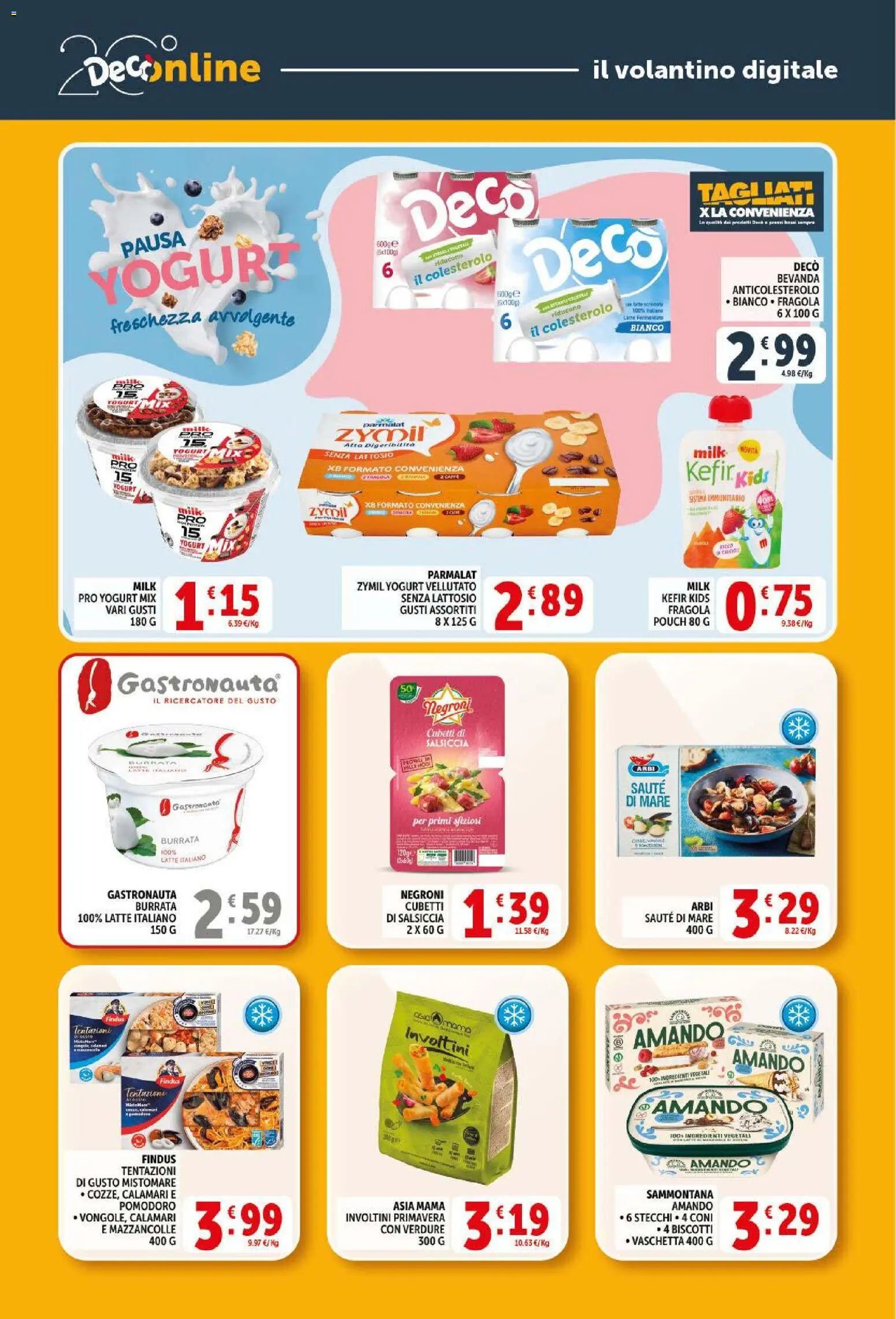Volantino Decò del 09.04.2026 | Pagina: 24 | Prodotti: Mazzancolle, Latte, Salsiccia, Burrata