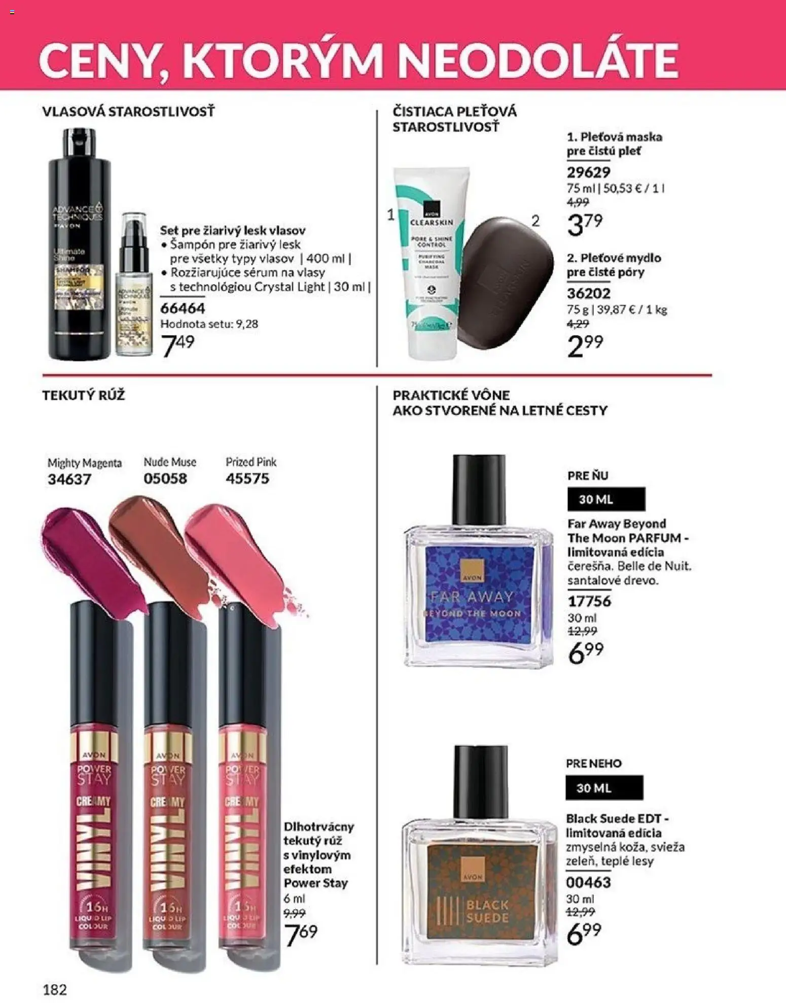Nové Avon akcie – leták je platný od 01.02.2026 | Strana: 182 | Produkty: Šampón, Maska, Mydlo