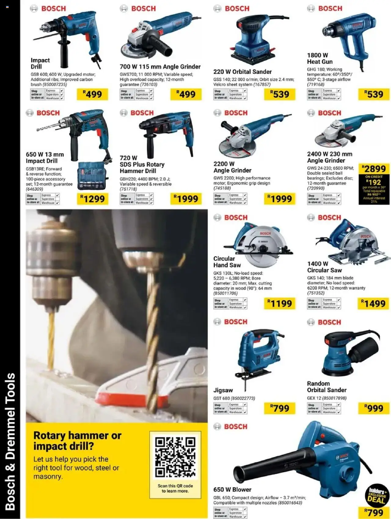 New Builders catalogue – valid from 14.10.2025 | Page: 6 | Products: Grinder, Rotary hammer, Jigsaw, Angle grinder