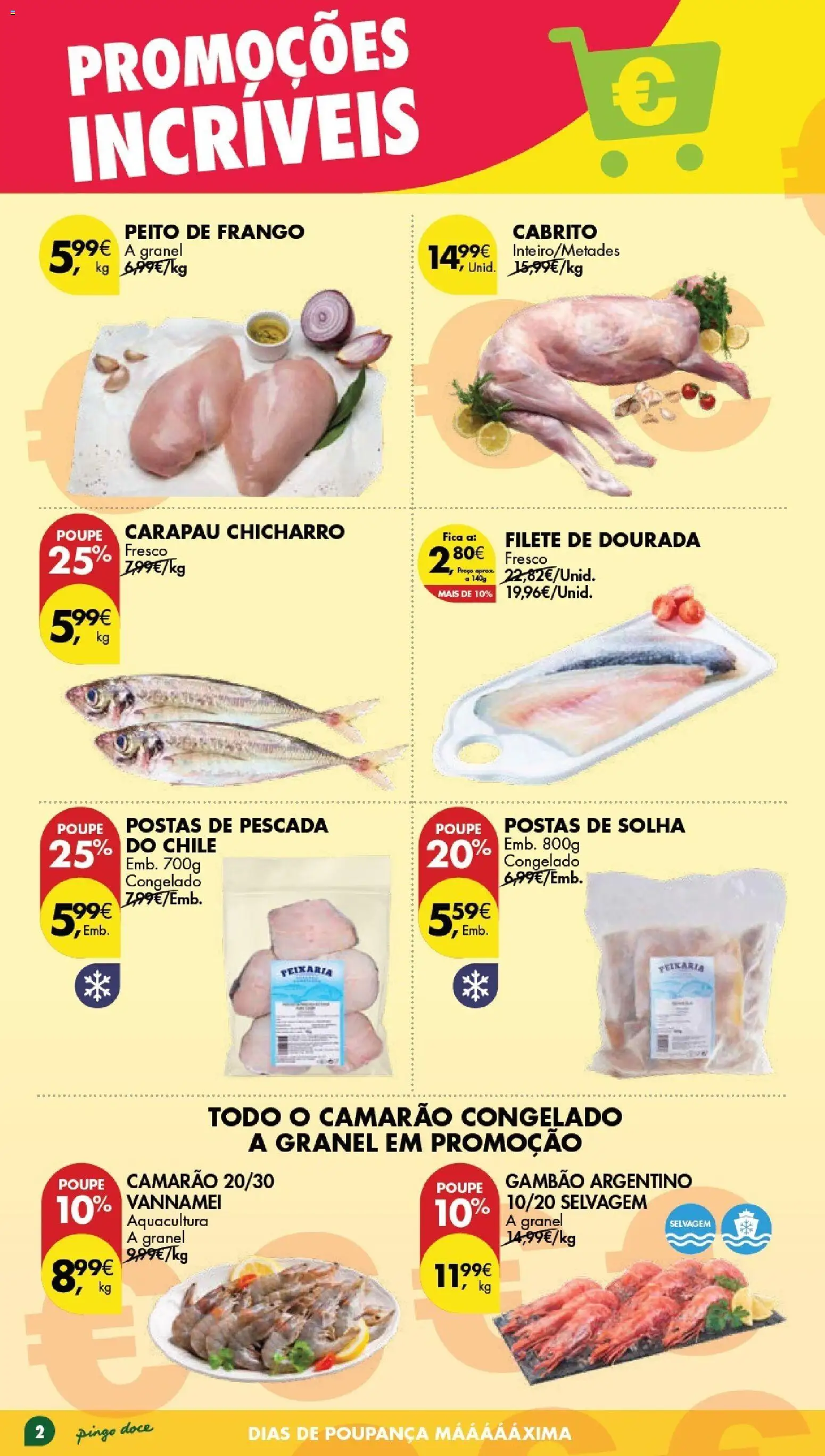 Pingo Doce Poupe Este Fim de Semana │ válido de 24.04.2026 | Página: 2 | Produtos: Dourada, Peito de frango, Frango, Pescada