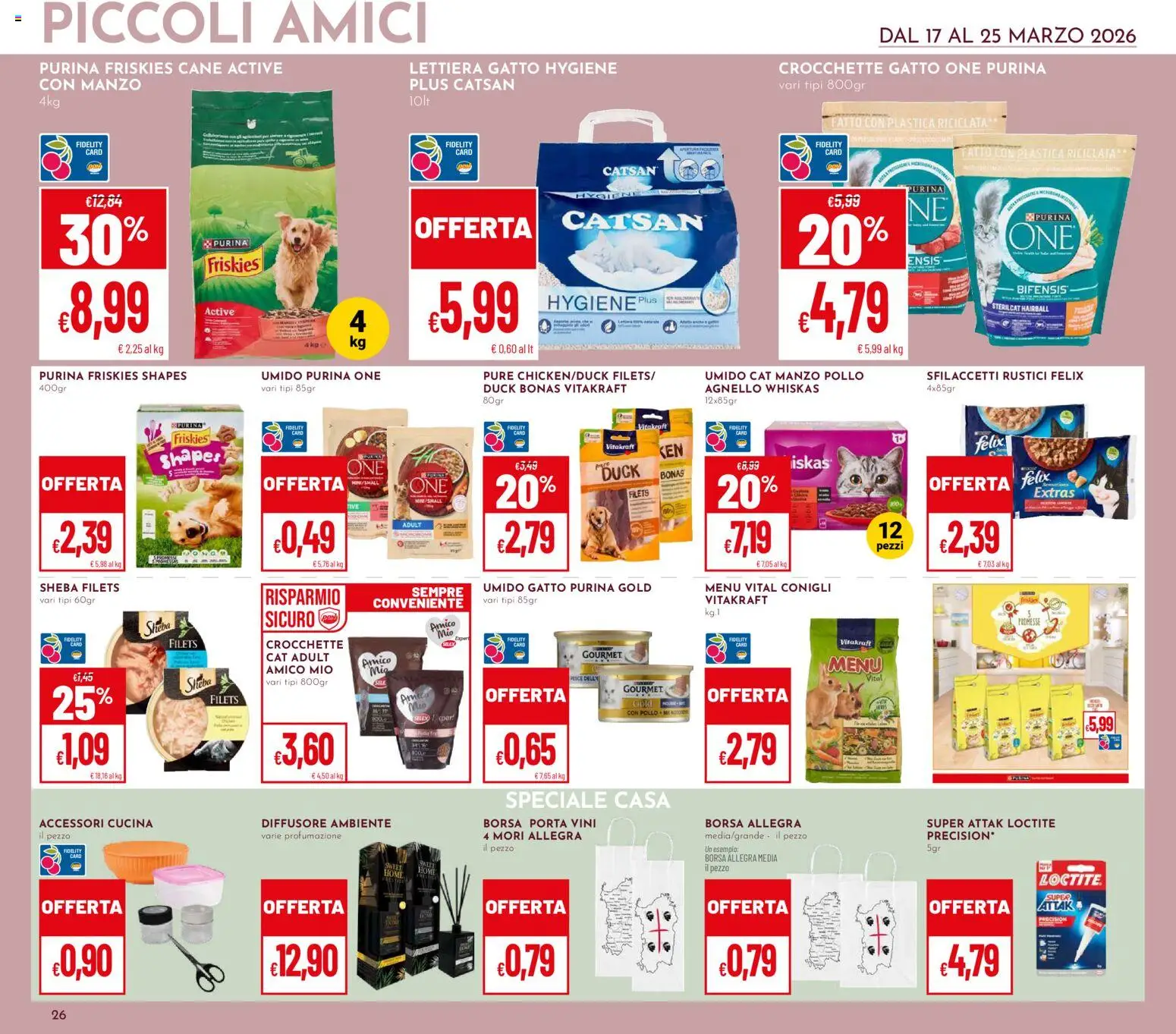 Volantino Pan del 17.03.2026 | Pagina: 26 | Prodotti: Pollo, Crocchette gatto, Borsa, Rustici
