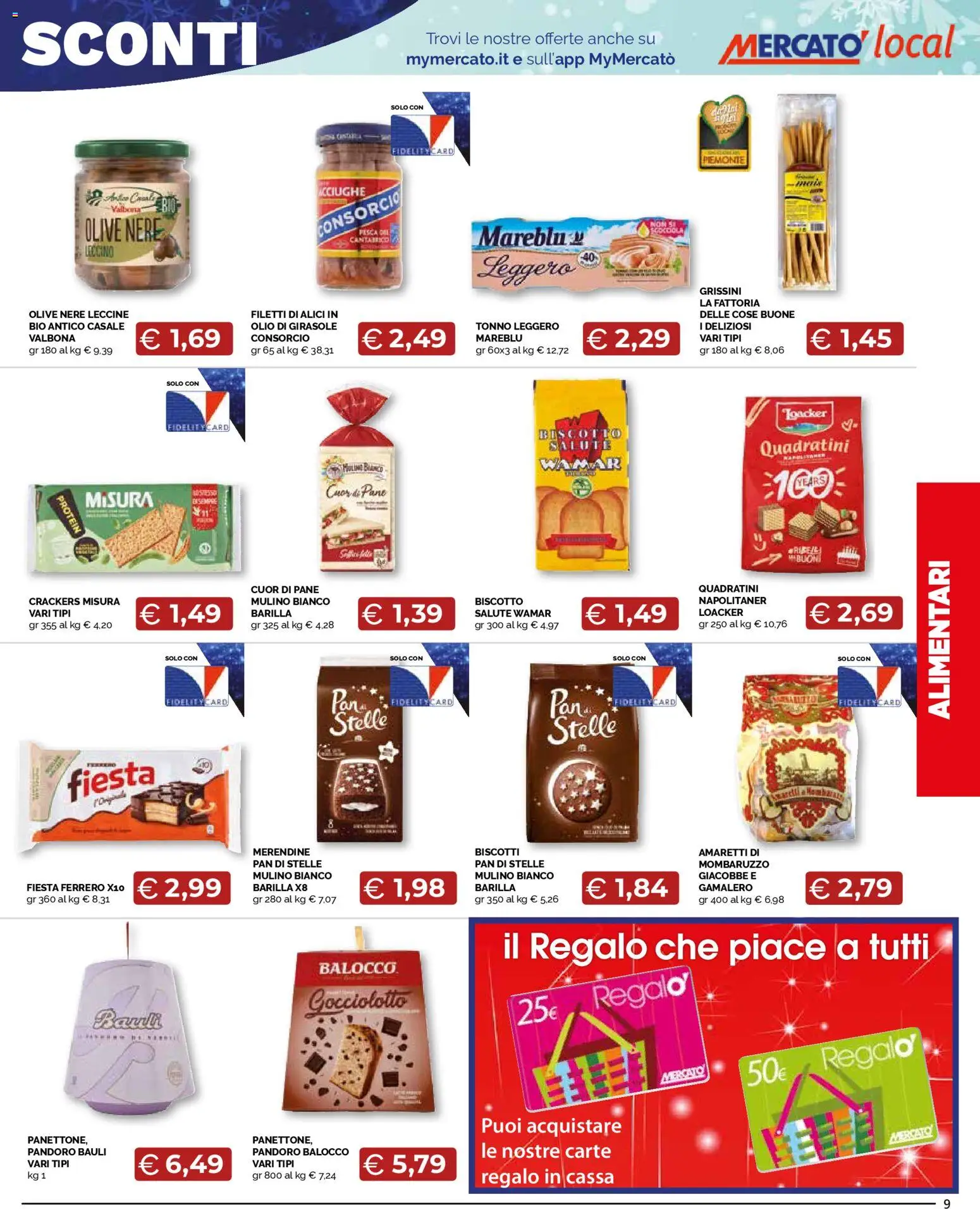 Volantino Mercatò del 24.11.2025 | Pagina: 9 | Prodotti: Olio, Crackers, Pandoro, Olio di girasole