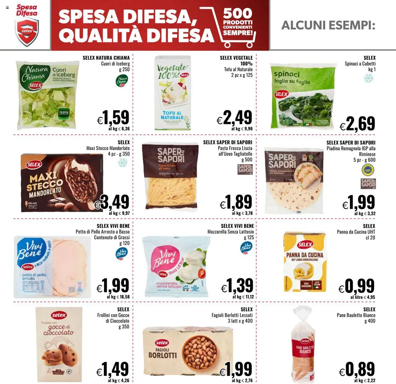 Volantino Famila del 21.08.2025 | Pagina: 21 | Prodotti: Mozzarella senza lattosio, Tagliatelle, Pasta, Spinaci