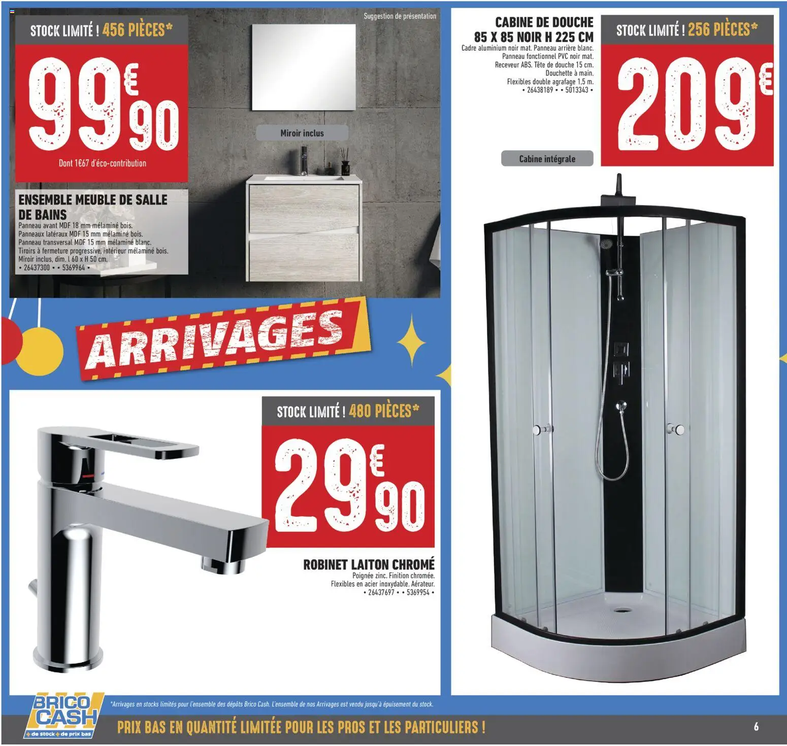 {H1} | Page: 6 | Produits: Robinet, Tiroirs, Douche, Cadre