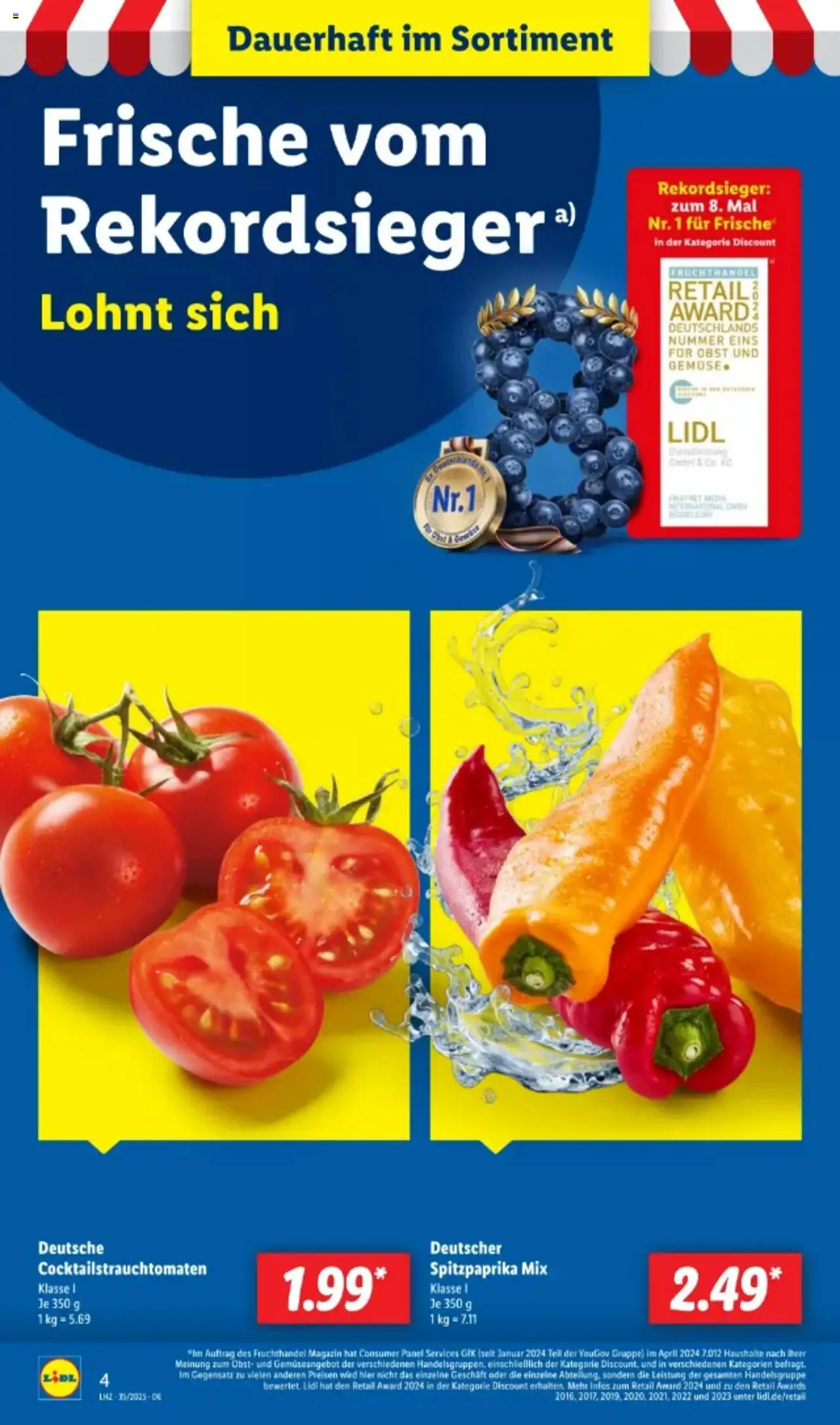Lidl Prospekt 	 - gültig ab dem 25.08.2025 | Seite: 4 | Produkte: Obst
