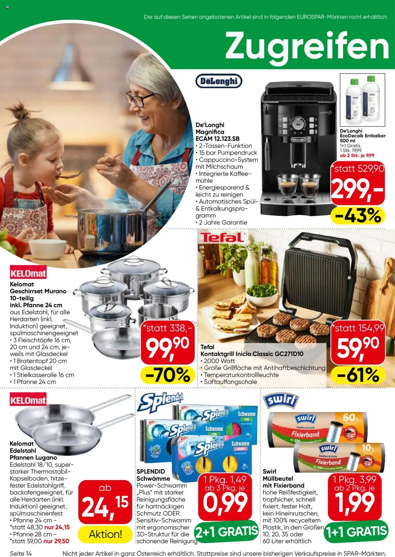 Eurospar Flugblatt - Salzburg gültig ab 11.09.2025 | Seite: 14 | Produkte: Mühle, Kaffee