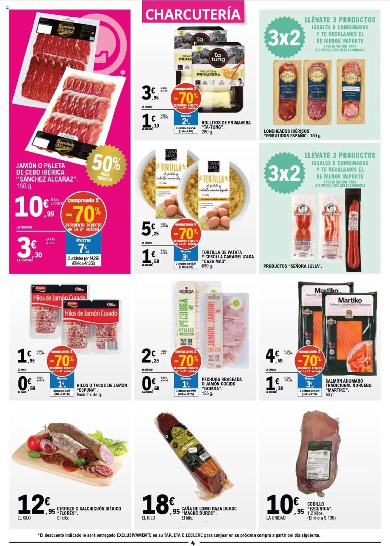 E.Leclerc folleto │ válido desde el 15.10.2025 | Página: 4 | Productos: Jamón, Jamón cocido, Té, Παγωμένο τσάι
