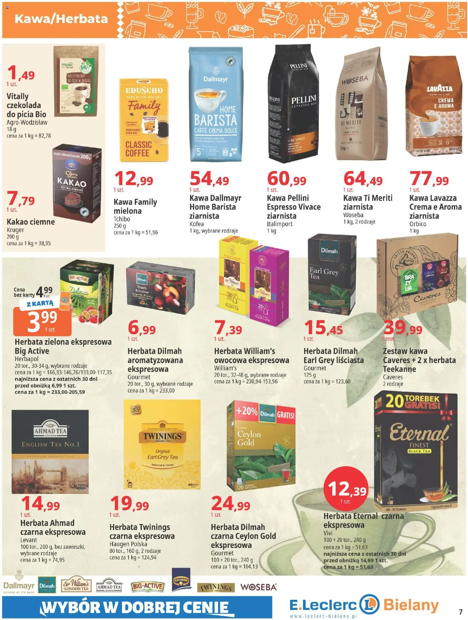 E.Leclerc Gazetka - Warszawa Bielany od 28.10.2025 | Strona: 7 | Produkty: Kawa Dallmayr, Lavazza, Tchibo, Czekolada