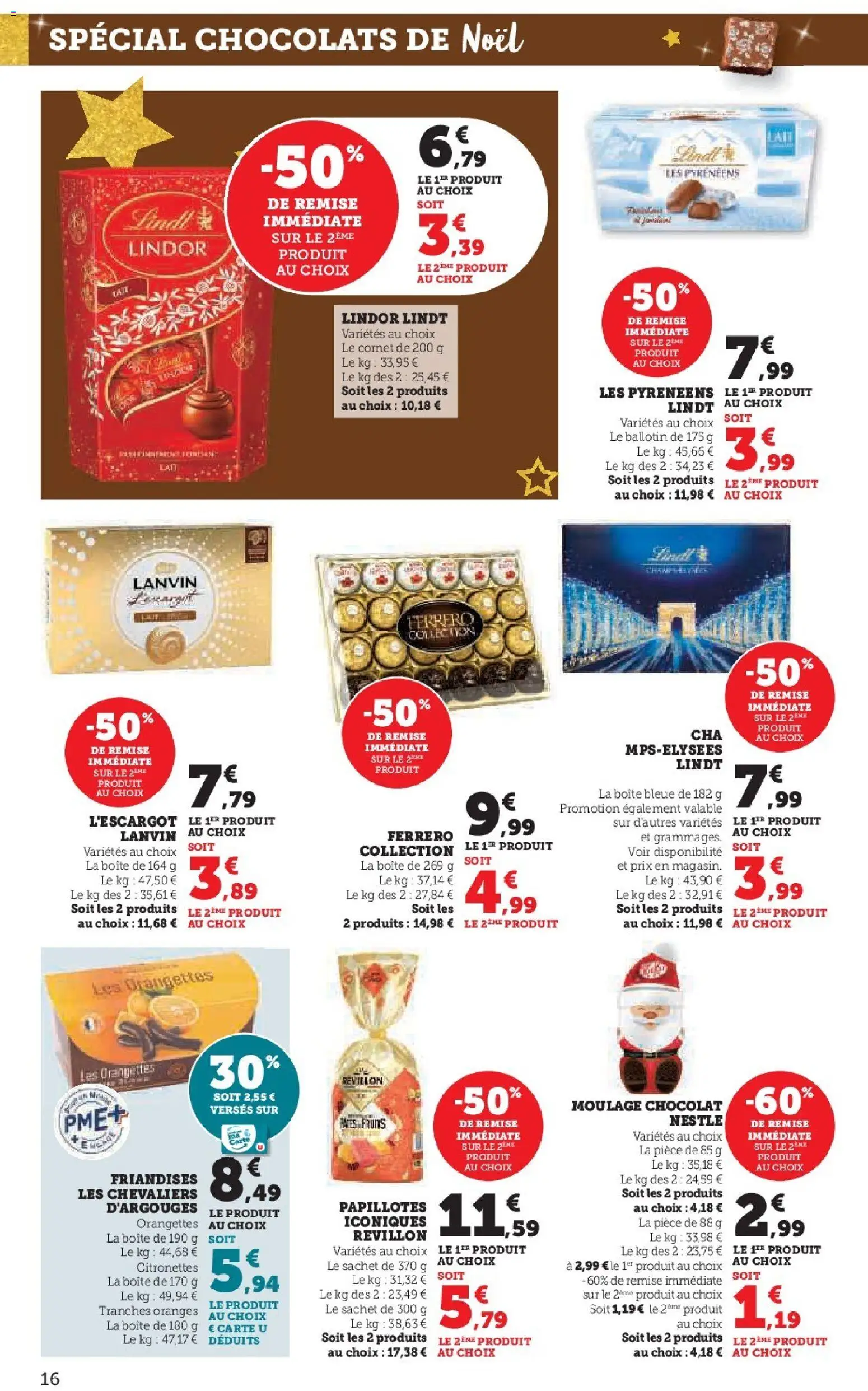 {H1} | Page: 16 | Produits: Chocolats de noël, Lait, Lindt, Papillotes