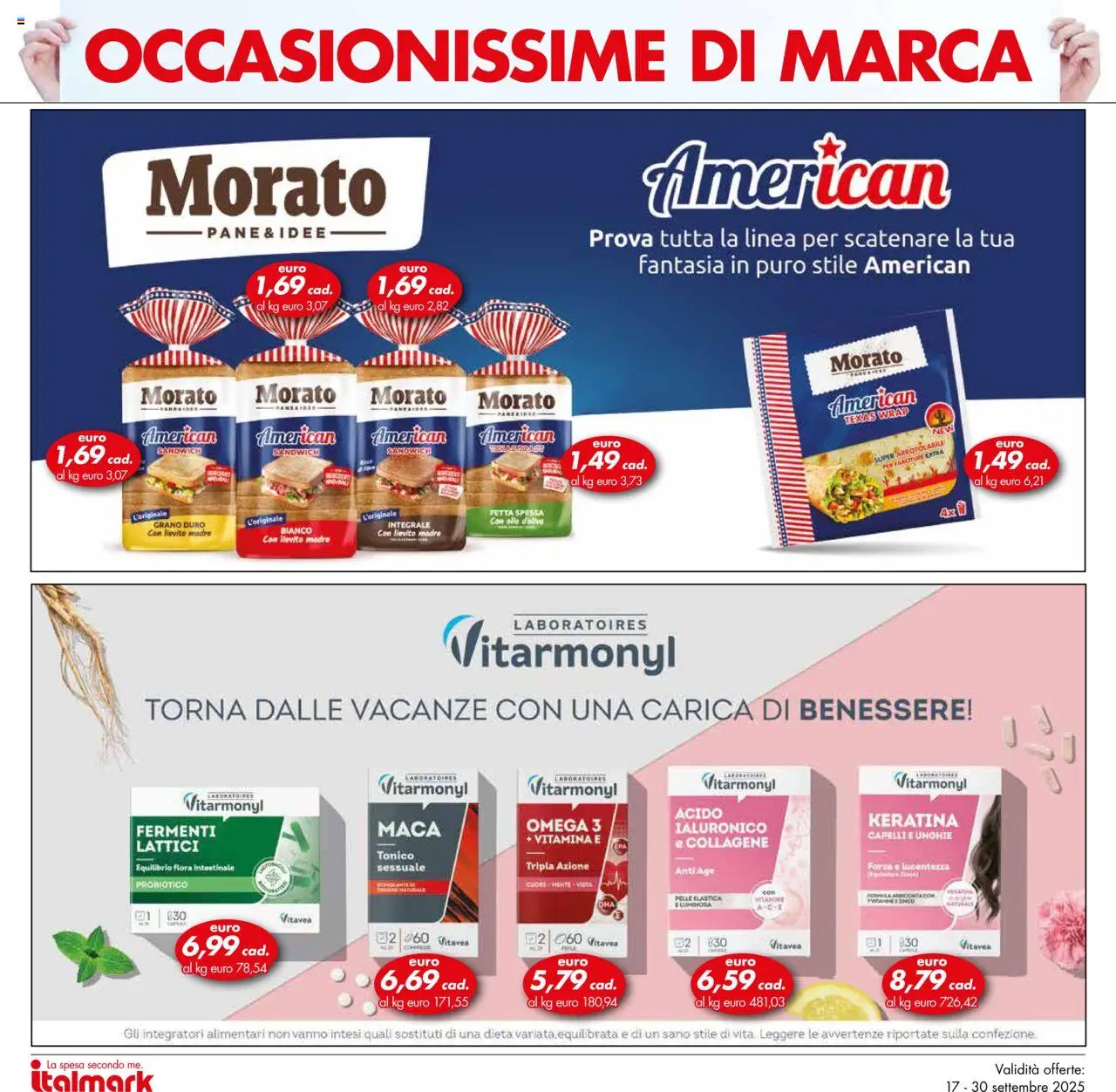 Volantino Italmark del 17.09.2025 | Pagina: 8 | Prodotti: Pane
