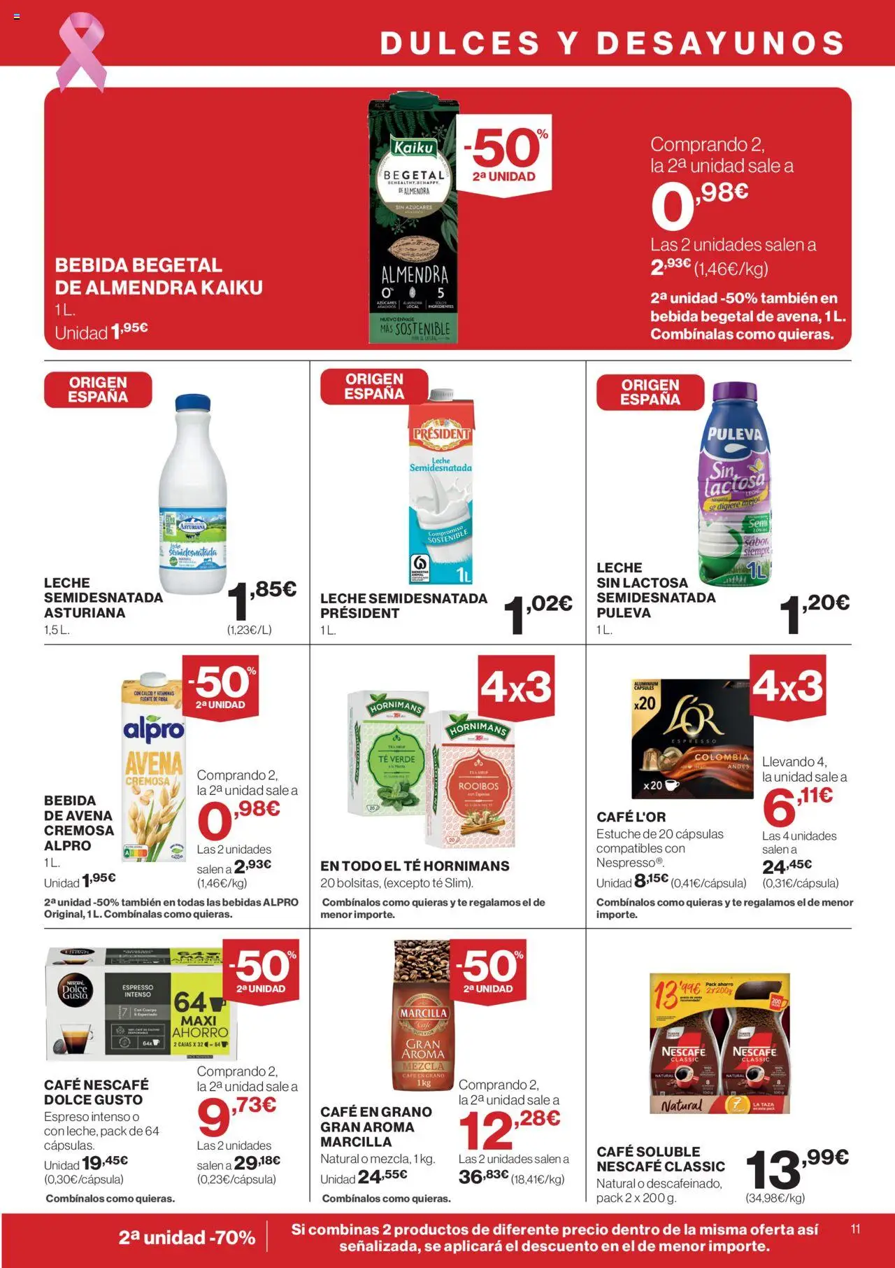 Supercor Canarias │ válido desde el 09.10.2025 | Página: 11 | Productos: Leche sin lactosa, Κρεμάστρα, Café, Café en grano
