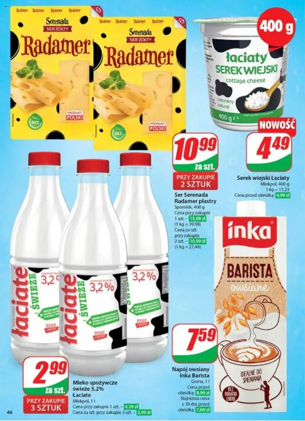 Dino Gazetka od 28.05.2025 | Strona: 46 | Produkty: Serek, Serek wiejski, Mleko, Ser