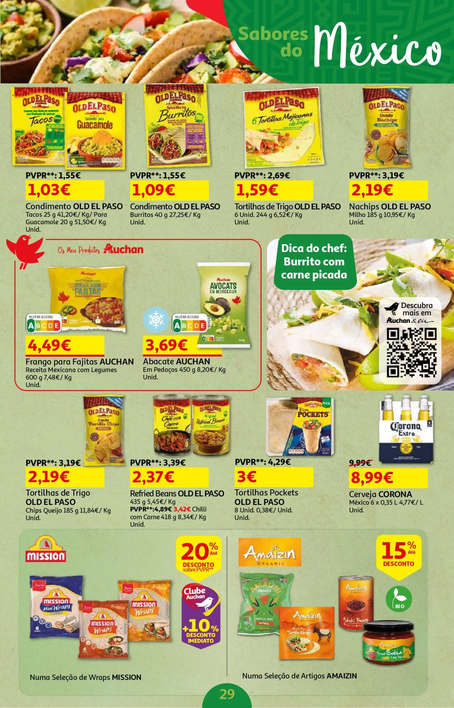 Auchan - Beleza Interiores Spring │ válido de 21.04.2026 | Página: 29 | Produtos: Frango, Carne picada, Queijo, Abacate