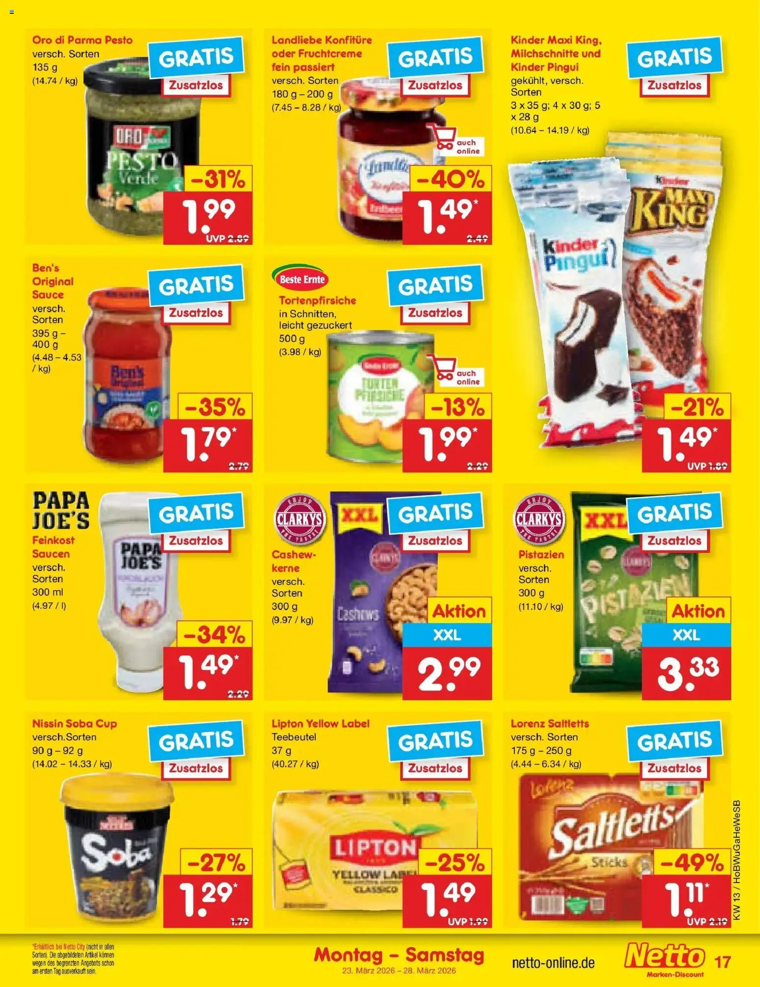 Netto Marken-Discount Prospekt Hamburg	 – gültig ab 23.03.2026 | Seite: 17 | Produkte: Pistazien, Oro di parma