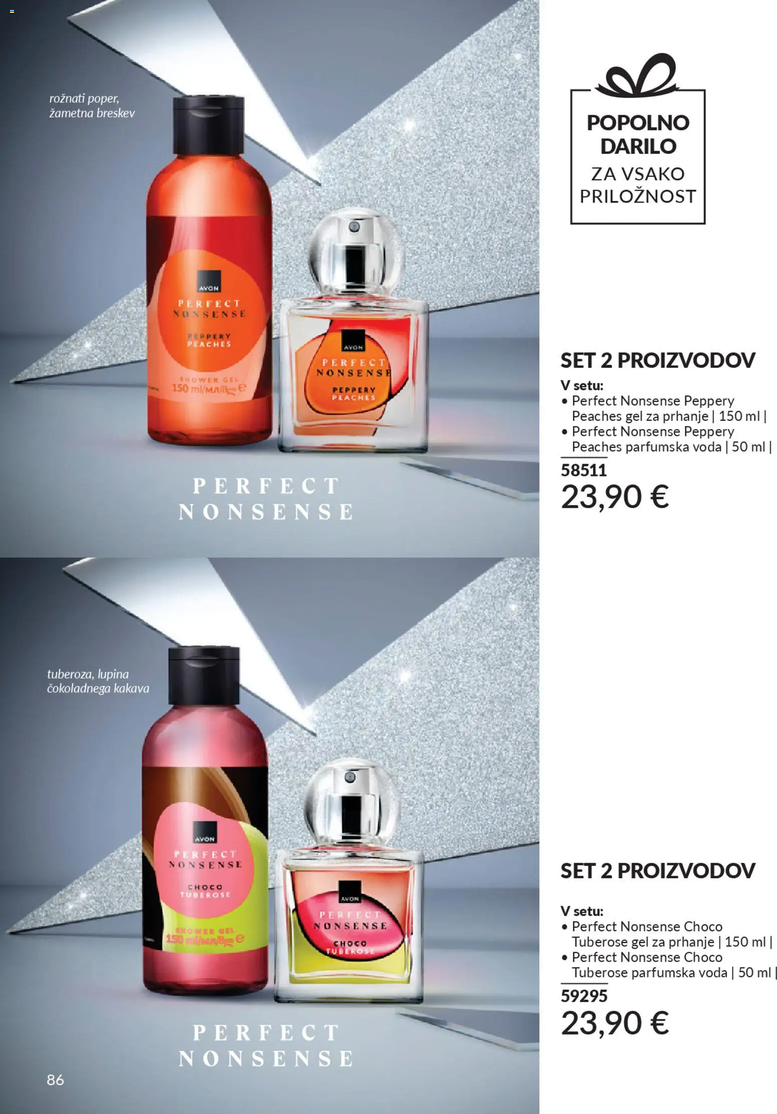 Novi Avon katalog ponudbe – veljaven od 29.12.2025 | Stran: 86 | Izdelki: Gel za prhanje, Voda, Breskev, Parfumska voda