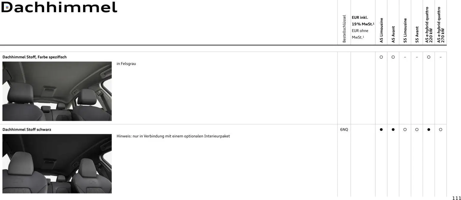 Audi A5 – gültig ab 28.10.2025 | Seite: 111