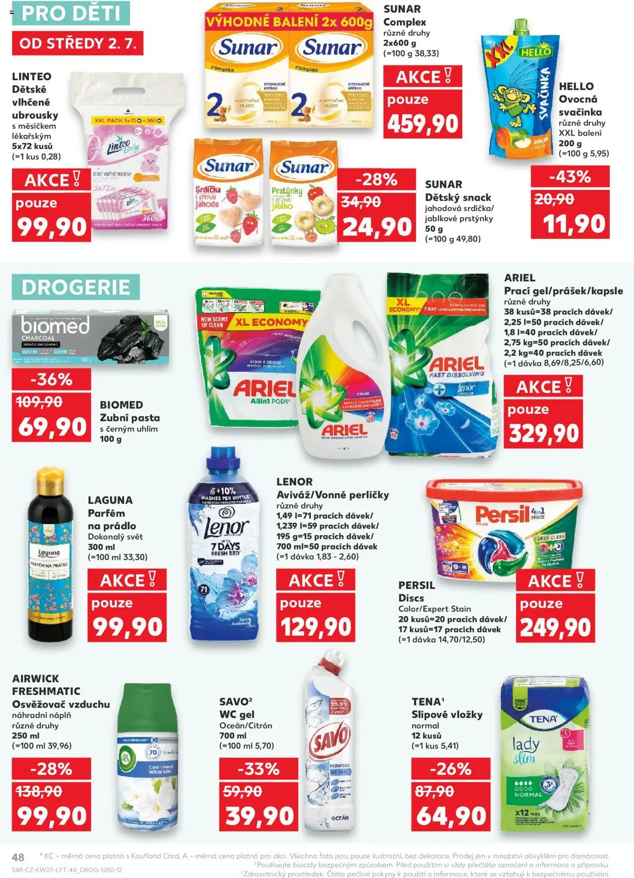 Kaufland leták od 02.07.2025 | Strana: 48 | Produkty: Mléko, Ariel, Drogerie, Parfém