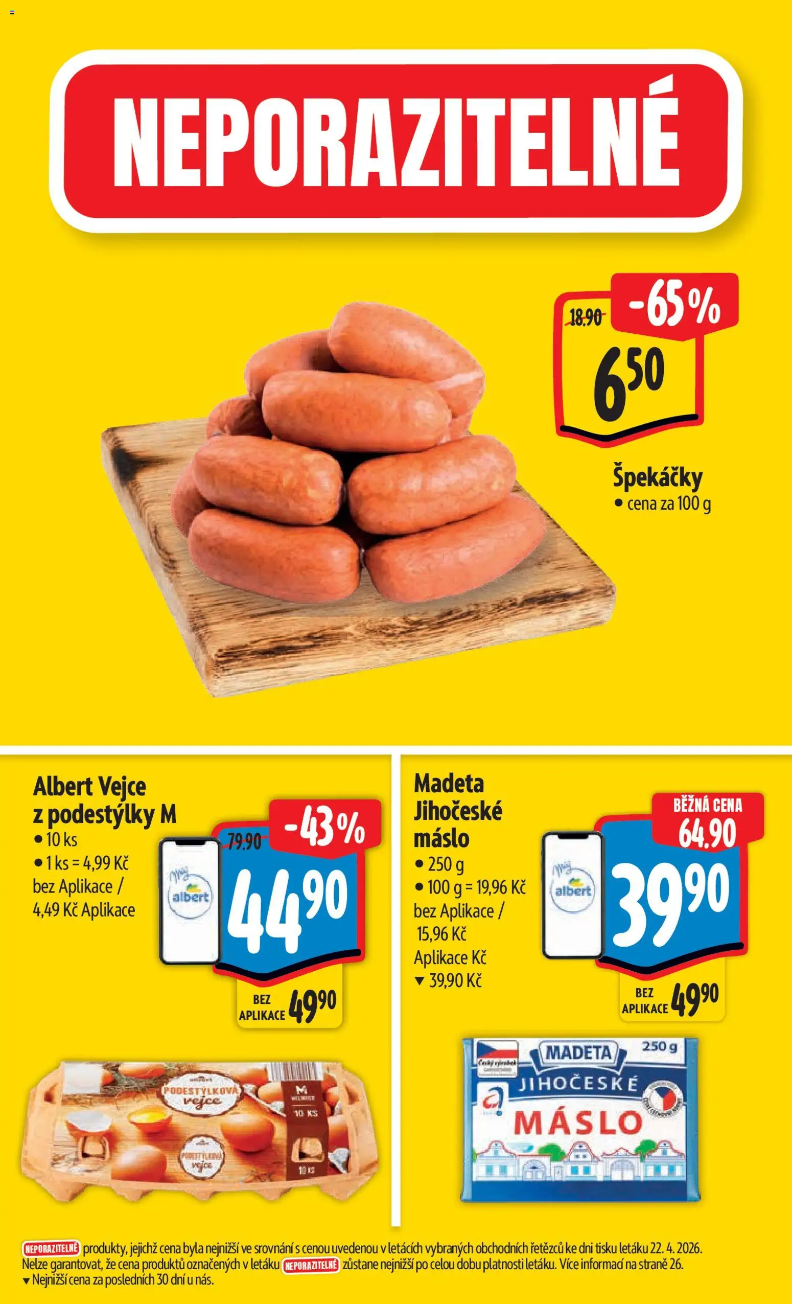 Albert leták - Hypermarket od 29.04.2026 | Strana: 3 | Produkty: Máslo, Vejce, Špekáčky