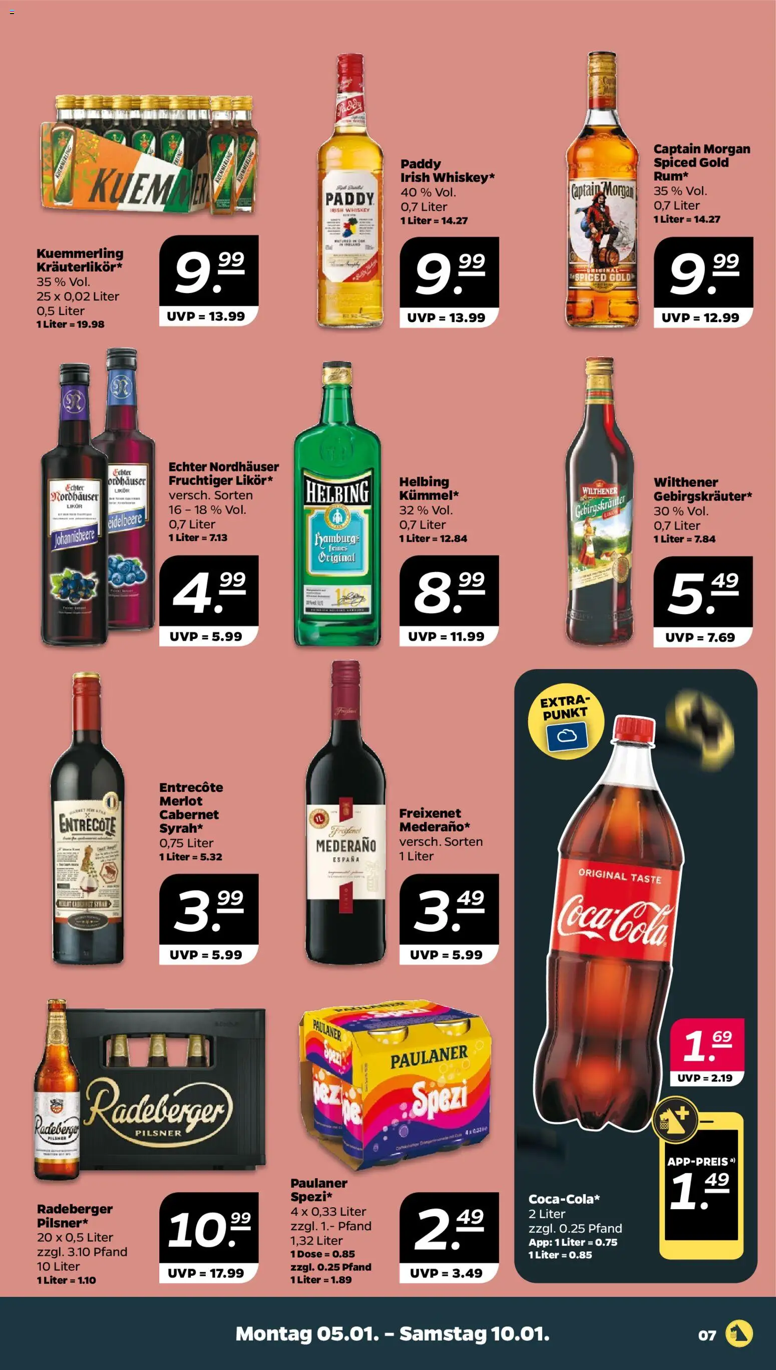 Netto Prospekt 	 – gültig ab 05.01.2026 | Seite: 7 | Produkte: Wilthener, Likör, Entrecote, Captain morgan