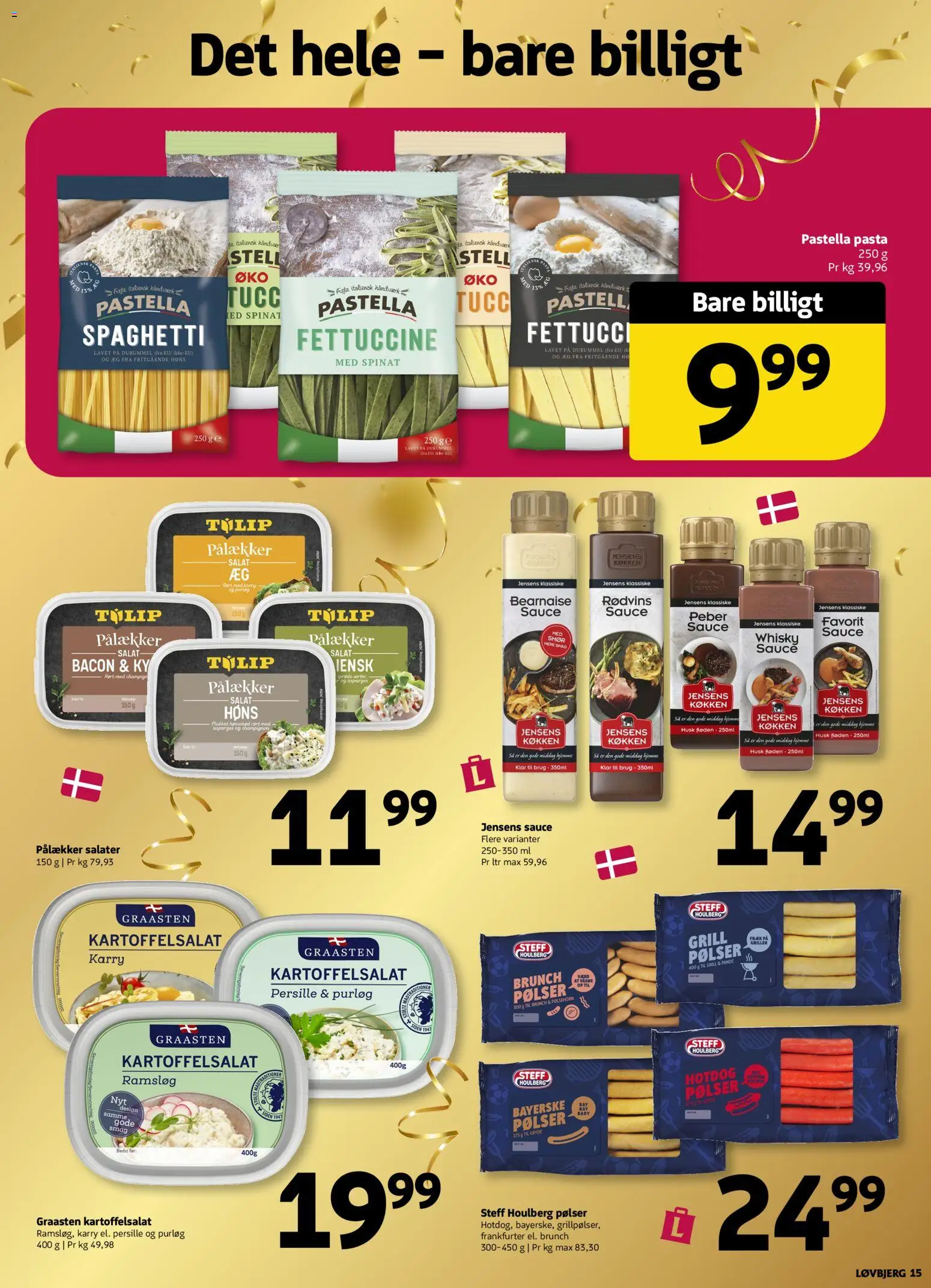 Løvbjerg tilbudsavis – gyldig fra 10.04.2026 | Side: 15 | Produkter: Smør, Pølser, Kartoffelsalat, Peber