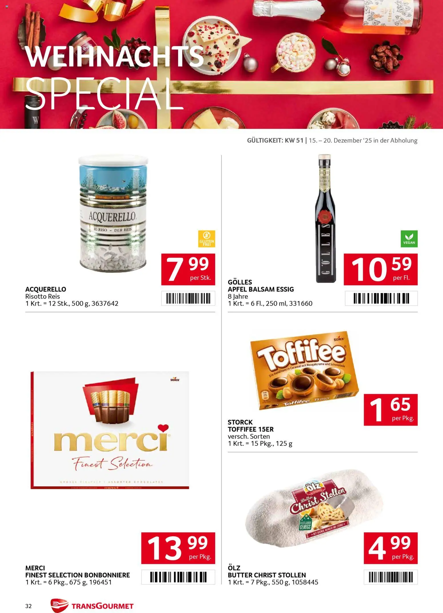 Transgourmet Flugblatt gültig ab 15.12.2025 | Seite: 31 | Produkte: Butter, Schokolade, Äpfel, Reis
