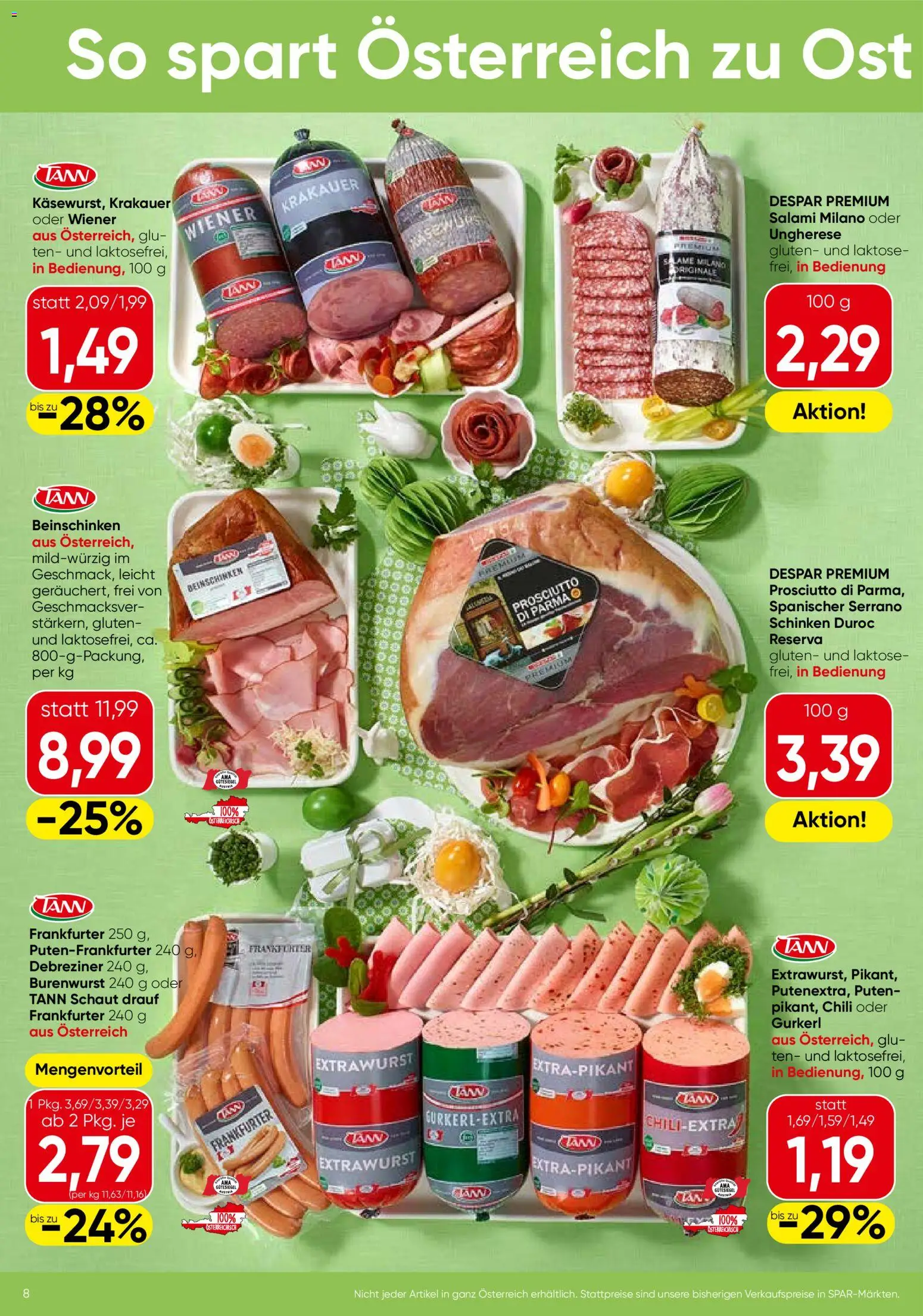 Spar Flugblatt - Oberösterreich gültig ab 31.03.2026 | Seite: 8 | Produkte: Chili, Salami, Schinken