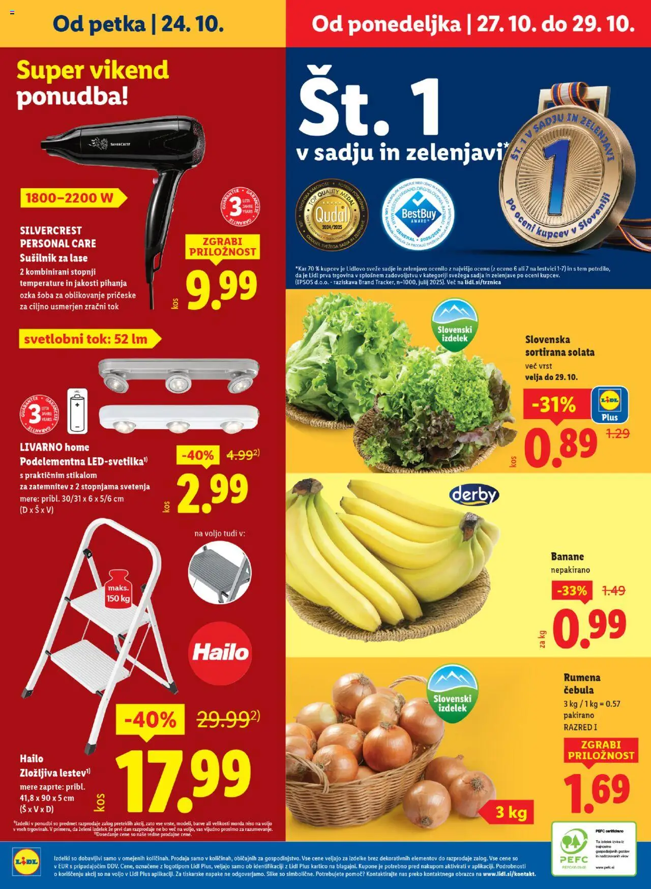 Novi Lidl katalog ponudbe – veljaven od 23.10.2025 | Stran: 66 | Izdelki: Banane, Solata, Cebula, Zelenjava
