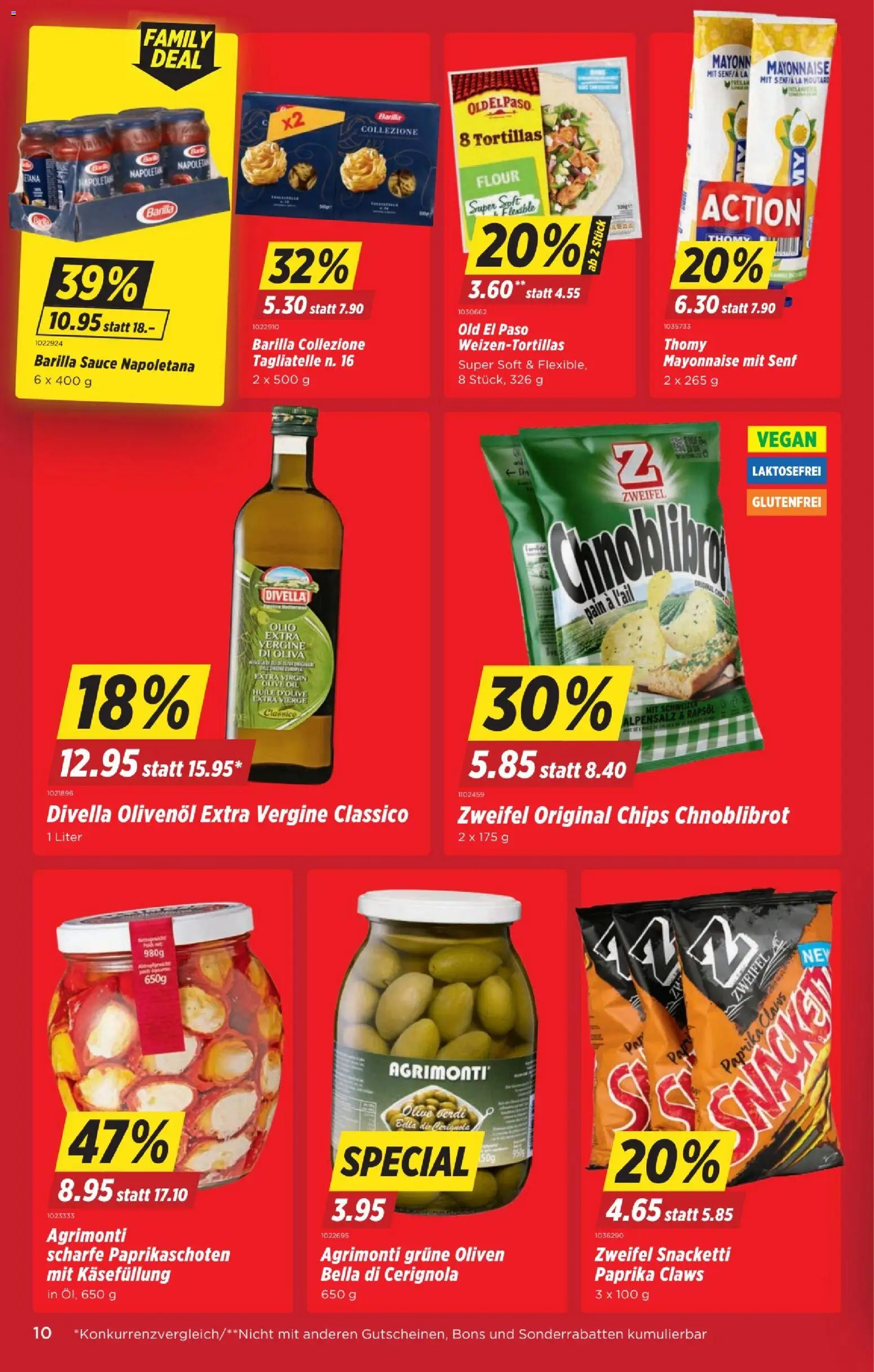 Denner Aktionen – gültig ab 05.02.2026 | Seite: 10 | Produkte: Barilla, Rapsöl, Pasta, Mayonnaise