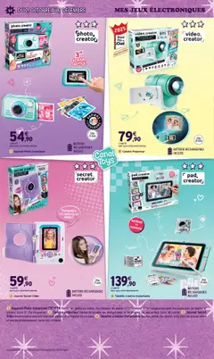 Intermarché - Prévisualisation de Appareil Photo Instantané CREATOR, Prends des photos ou vidéos. Puis imprime tes photos instantanément et personnalise-les selon tes envies avec les feutres et stickers. Ecran 3" (7.6 cm environ). valide à partir de 21.10.2025 | Page: 64 | Produits: Appareil photo, Caméra, Jeux, Thé