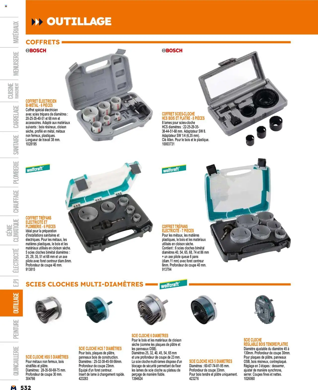 | Page: 532 | Produits: Adaptateur, Clé, Plateau, Cloche