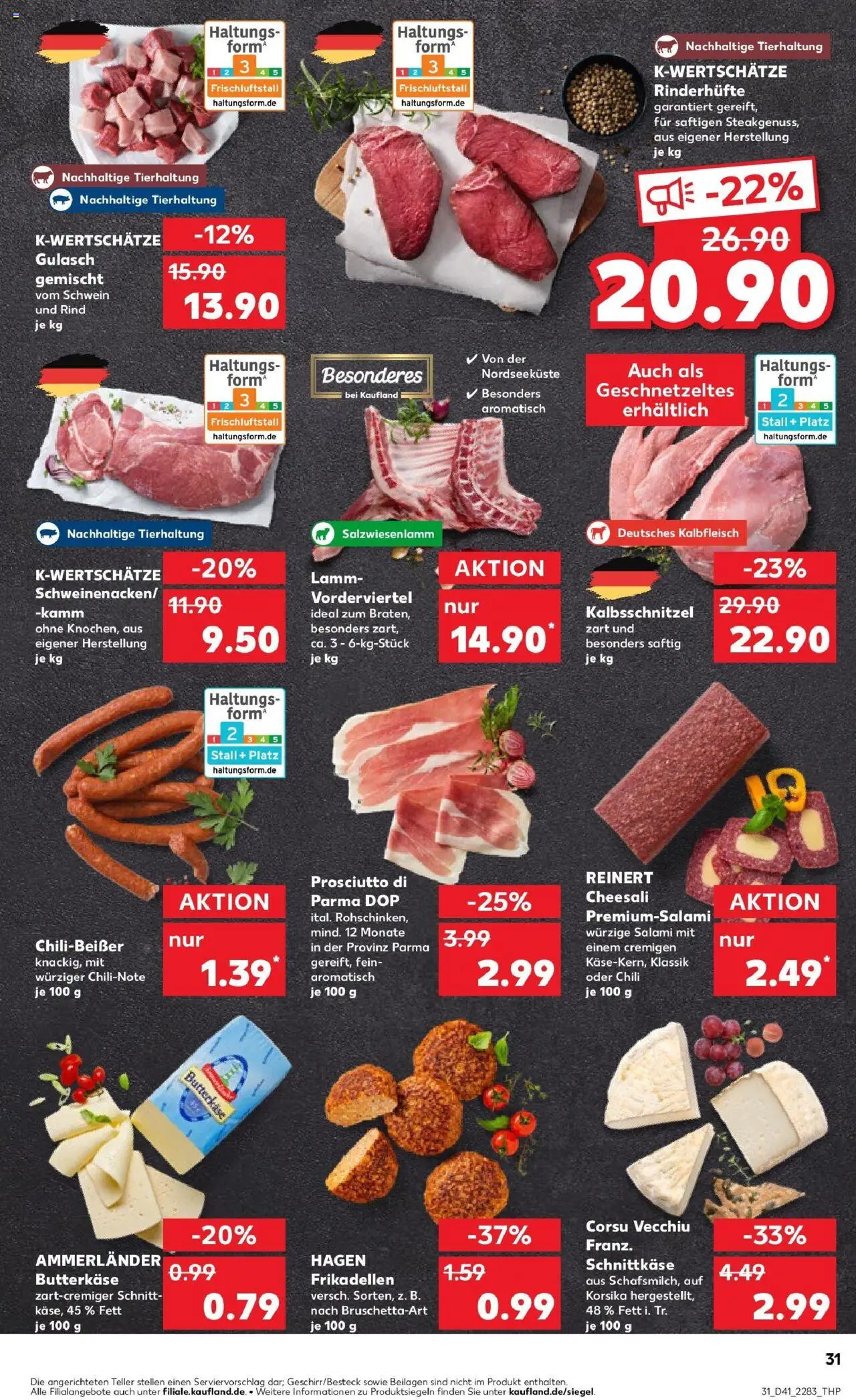 Kaufland prospekt Pfungstadt	 – gültig ab 13.10.2025 | Seite: 31 | Produkte: Gulasch, Chili, Salami