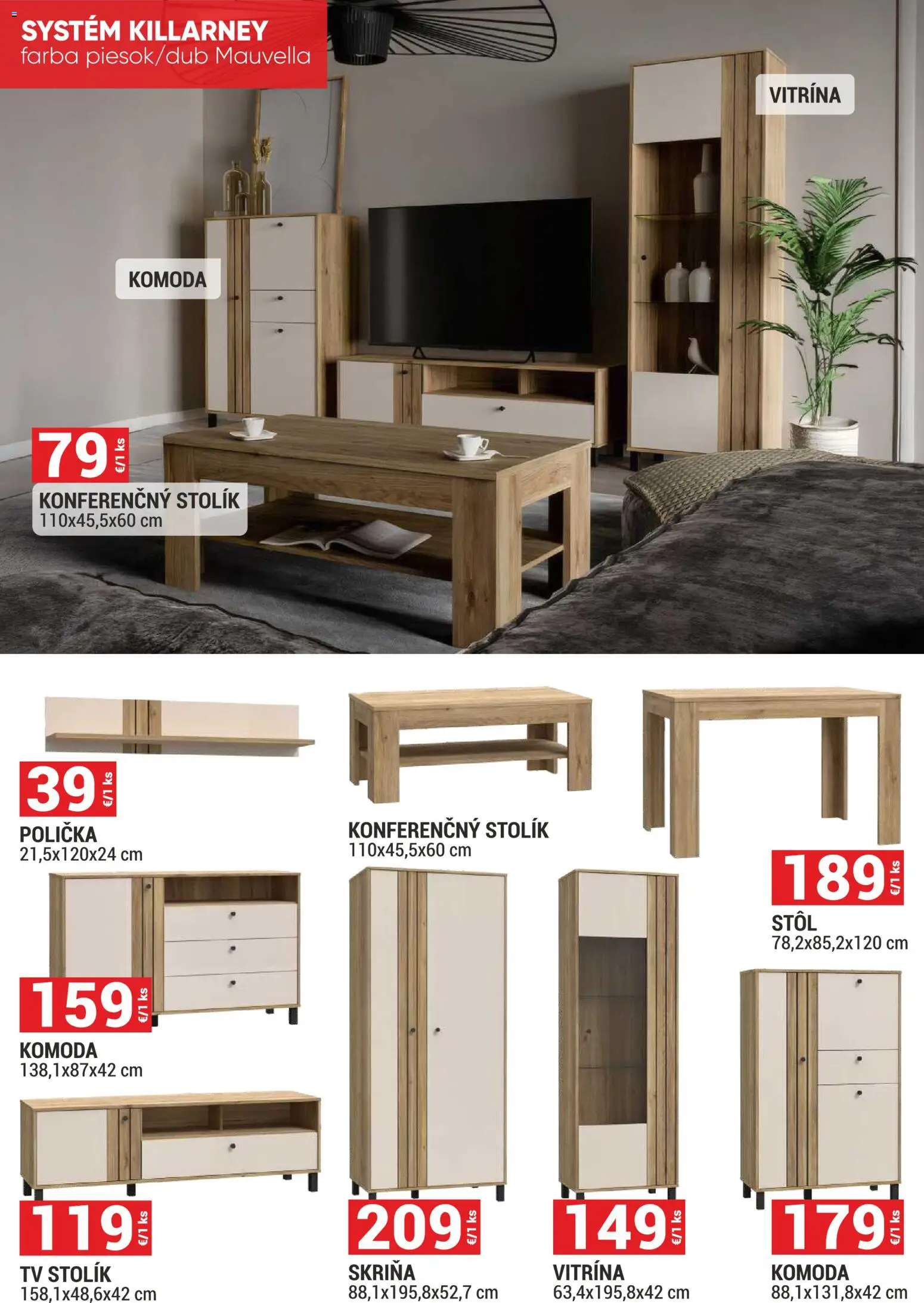 Nové Merkury Market akcie – leták je platný od 02.01.2026 | Strana: 22 | Produkty: Tv, Tv stolik, Skriňa, Stôl