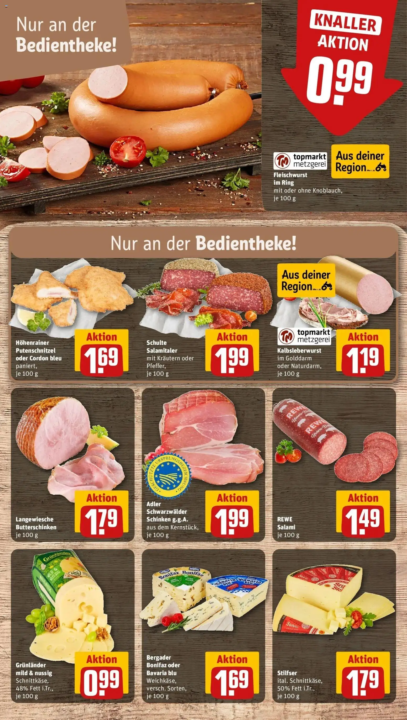 Rewe Prospekt Prüm	 – gültig ab 09.03.2026 | Seite: 9 | Produkte: Schnitzel, Grunlander, Putenschnitzel, Knoblauch