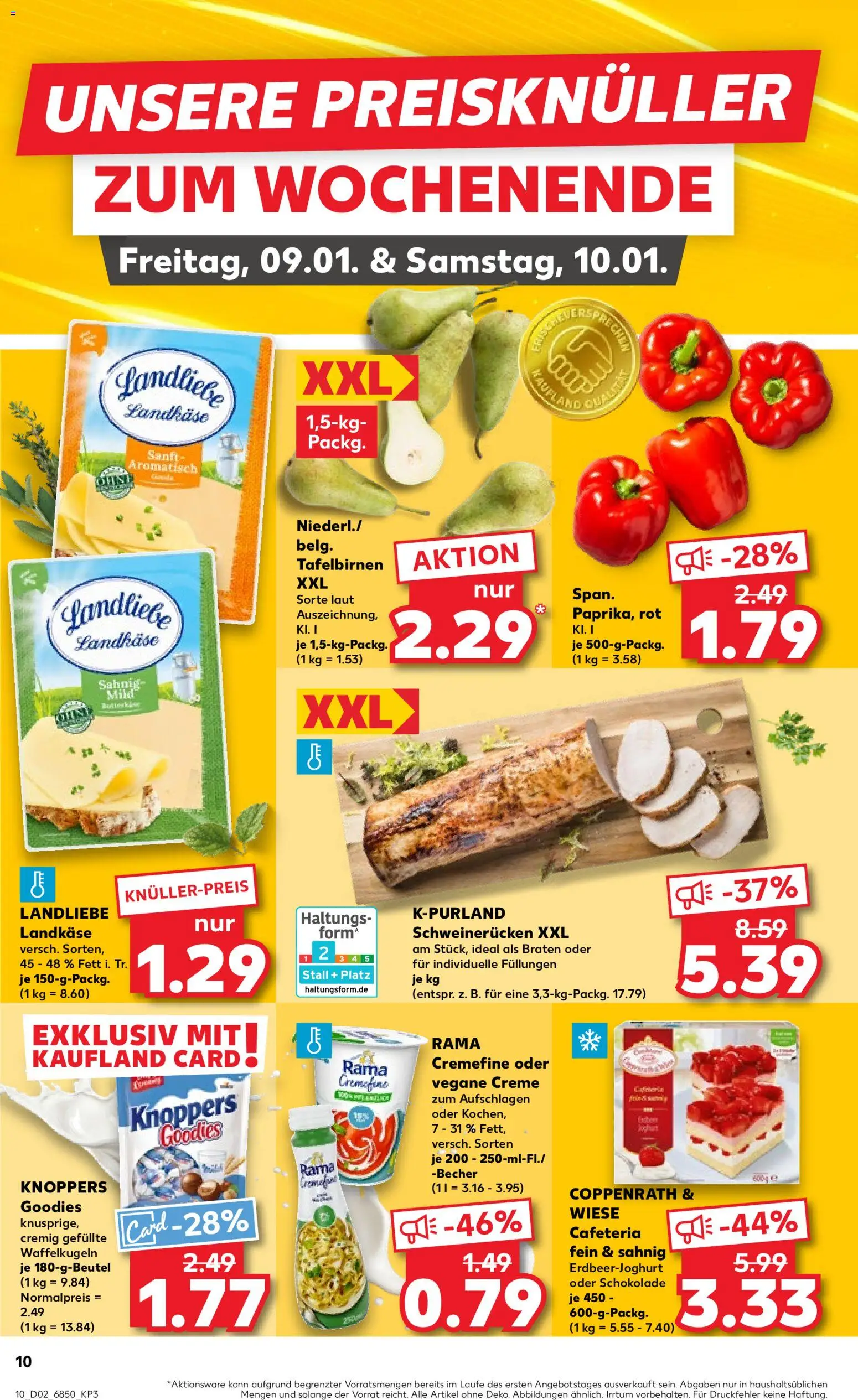 Kaufland prospekt Speyer	 – gültig ab 08.01.2026 | Seite: 10 | Produkte: Schokolade, Rama cremefine, Knoppers, Schweinerucken