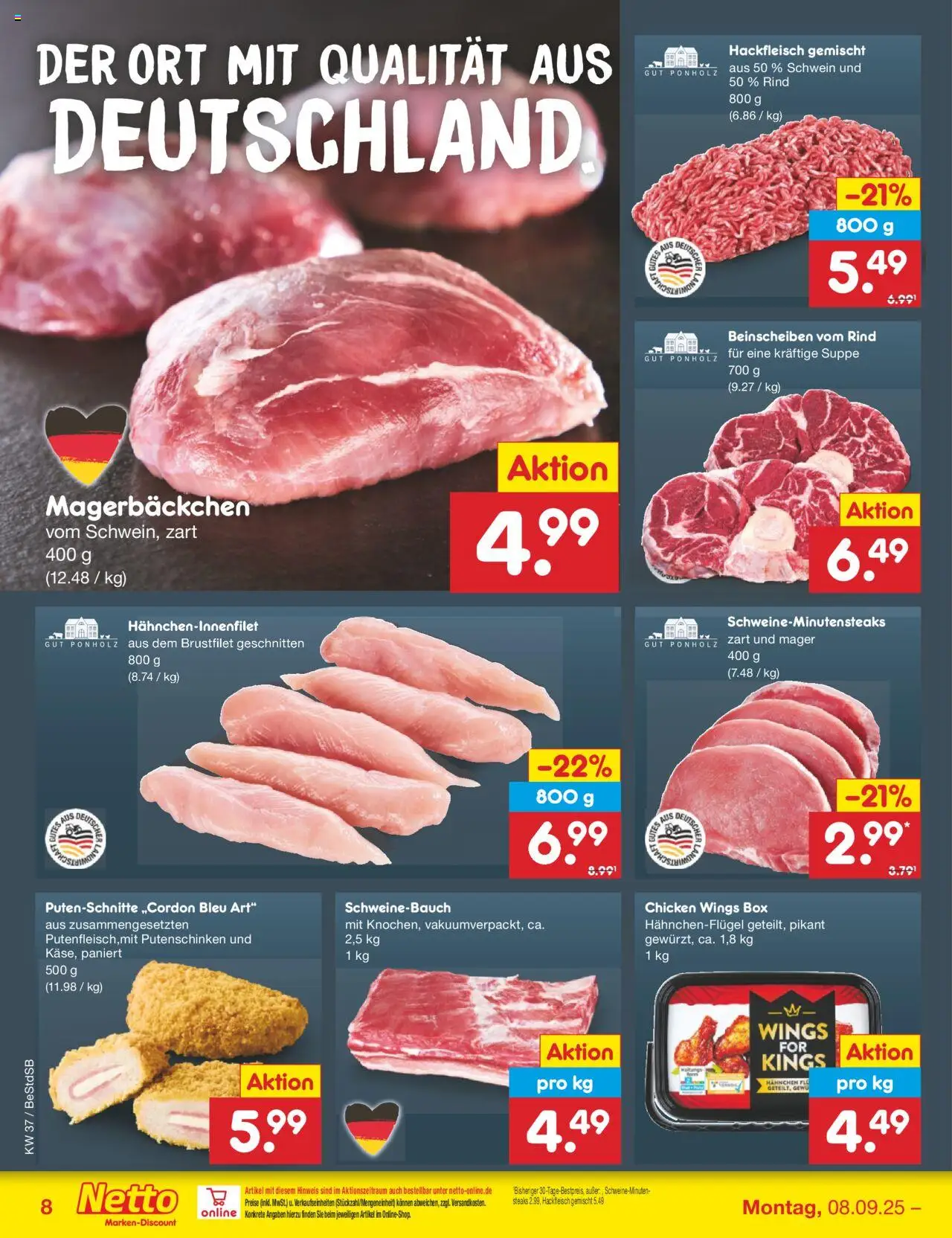 Netto Marken-Discount Prospekt 	 – gültig ab 08.09.2025 | Seite: 10 | Produkte: Schweinebauch, Box, Hackfleisch