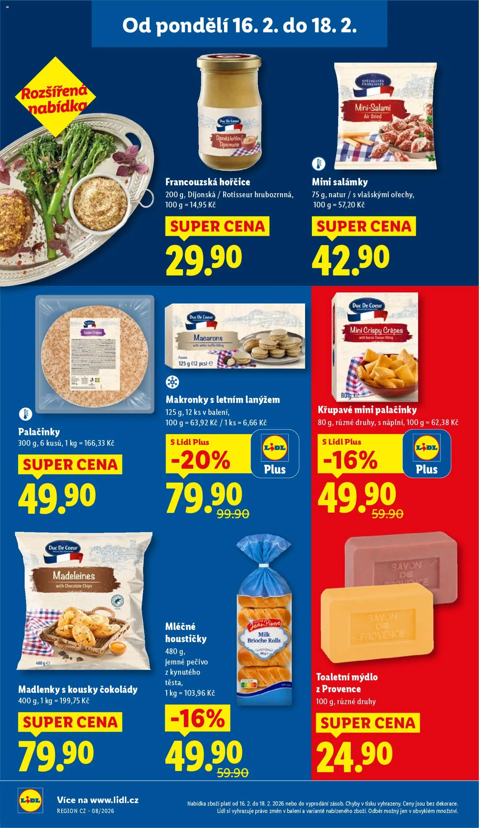 Lidl leták od 16.02.2026 | Strana: 18 | Produkty: Ořechy, Makronky, Hořčice, Pečivo