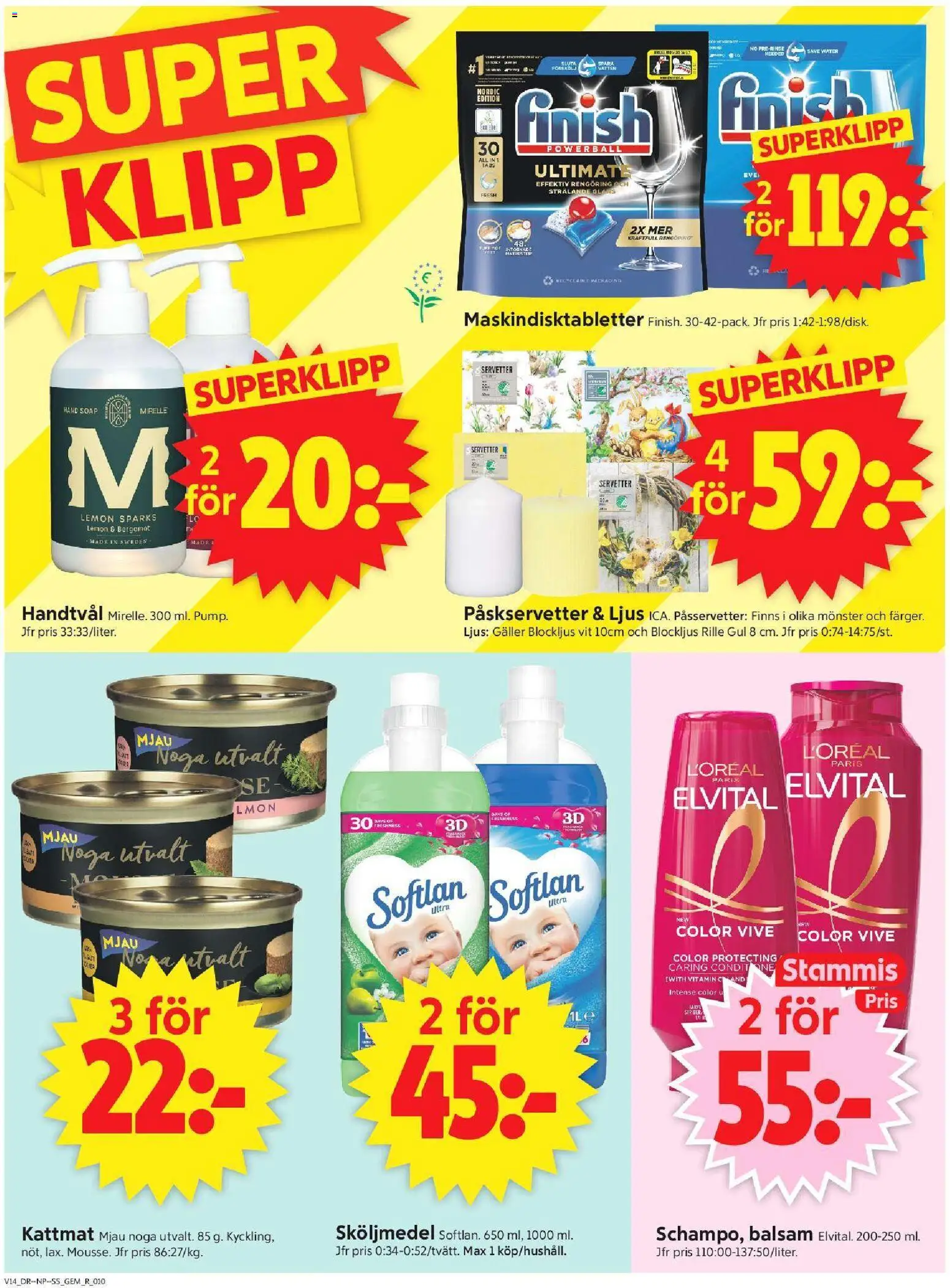 ICA Supermarket reklamblad aktuell från 30.03.2026 | Sida: 12 | Produkter: Gem, Galler, Handtvål, Servetter
