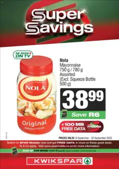 New Spar catalogue – valid from 08.09.2025 | Page: 2 | Products: Data, TV, Switch, Mayonnaise