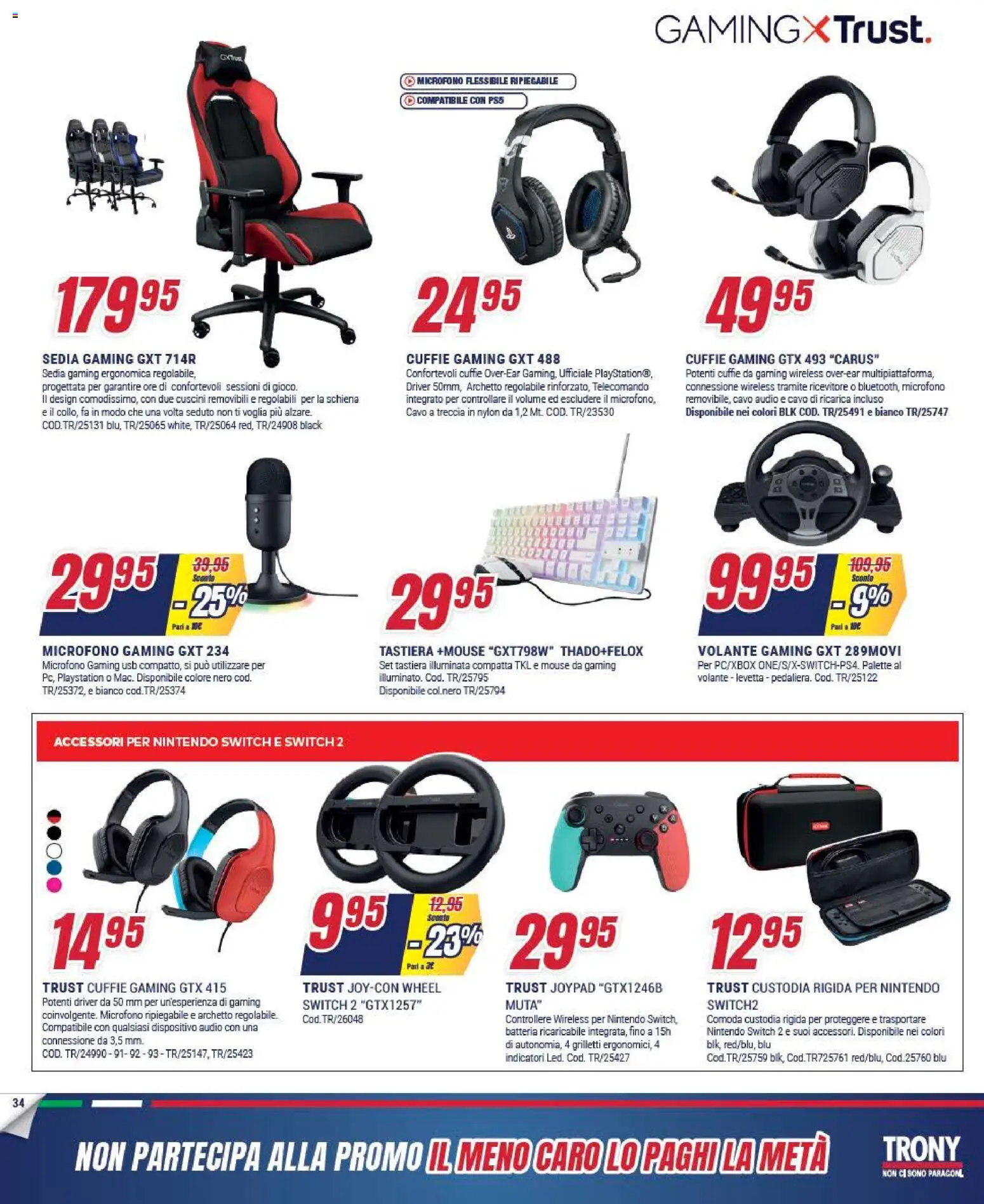 Volantino Trony del 04.12.2025 | Pagina: 34 | Prodotti: Telecomando, Mouse, USB, Batteria