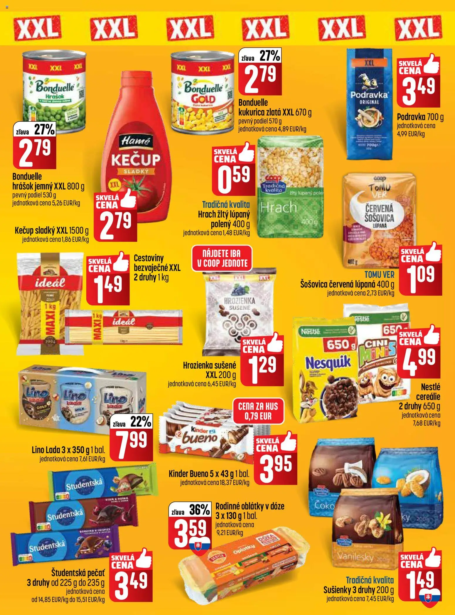 Nové COOP Jednota akcie – leták je platný od 16.04.2026 | Strana: 5 | Produkty: Hrášok, Hrach, Hrozienka, Nesquik