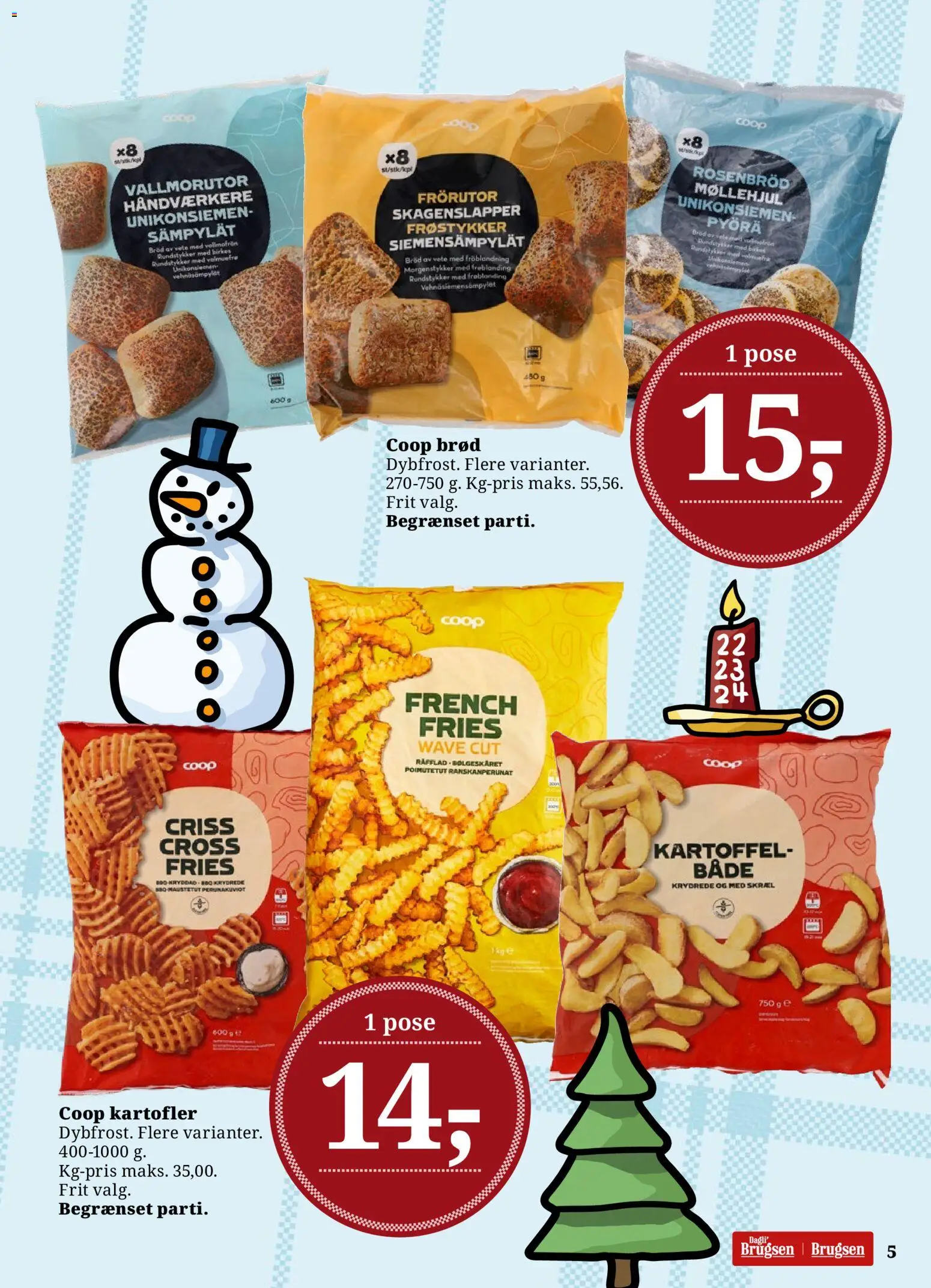 Dagli'Brugsen tilbudsavis – gyldig fra 19.12.2025 | Side: 5 | Produkter: Brød, Kartofler