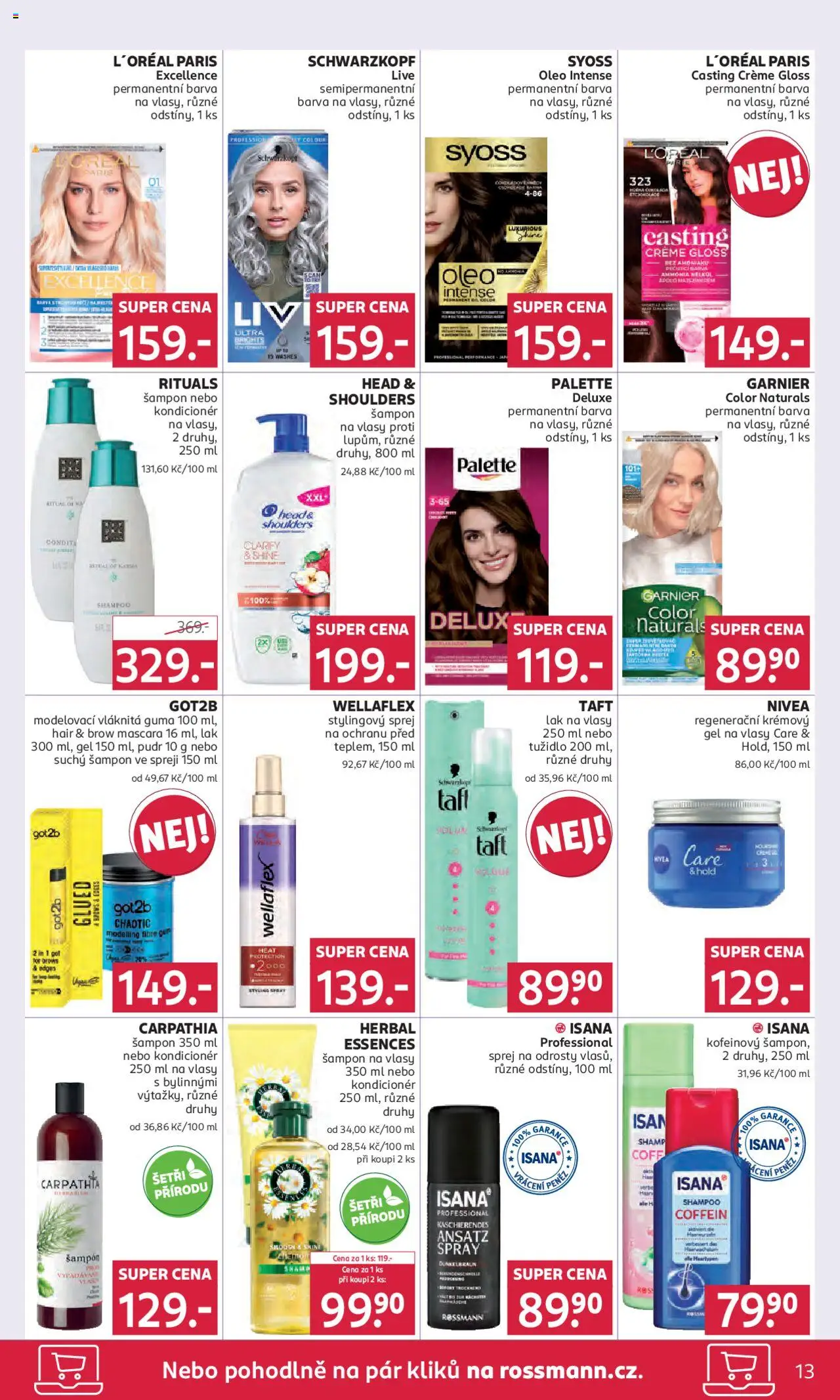 Rossmann leták od 04.06.2025 | Strana: 13 | Produkty: Garnier Color Naturals, Deluxe, Suchý šampon, Lak na vlasy