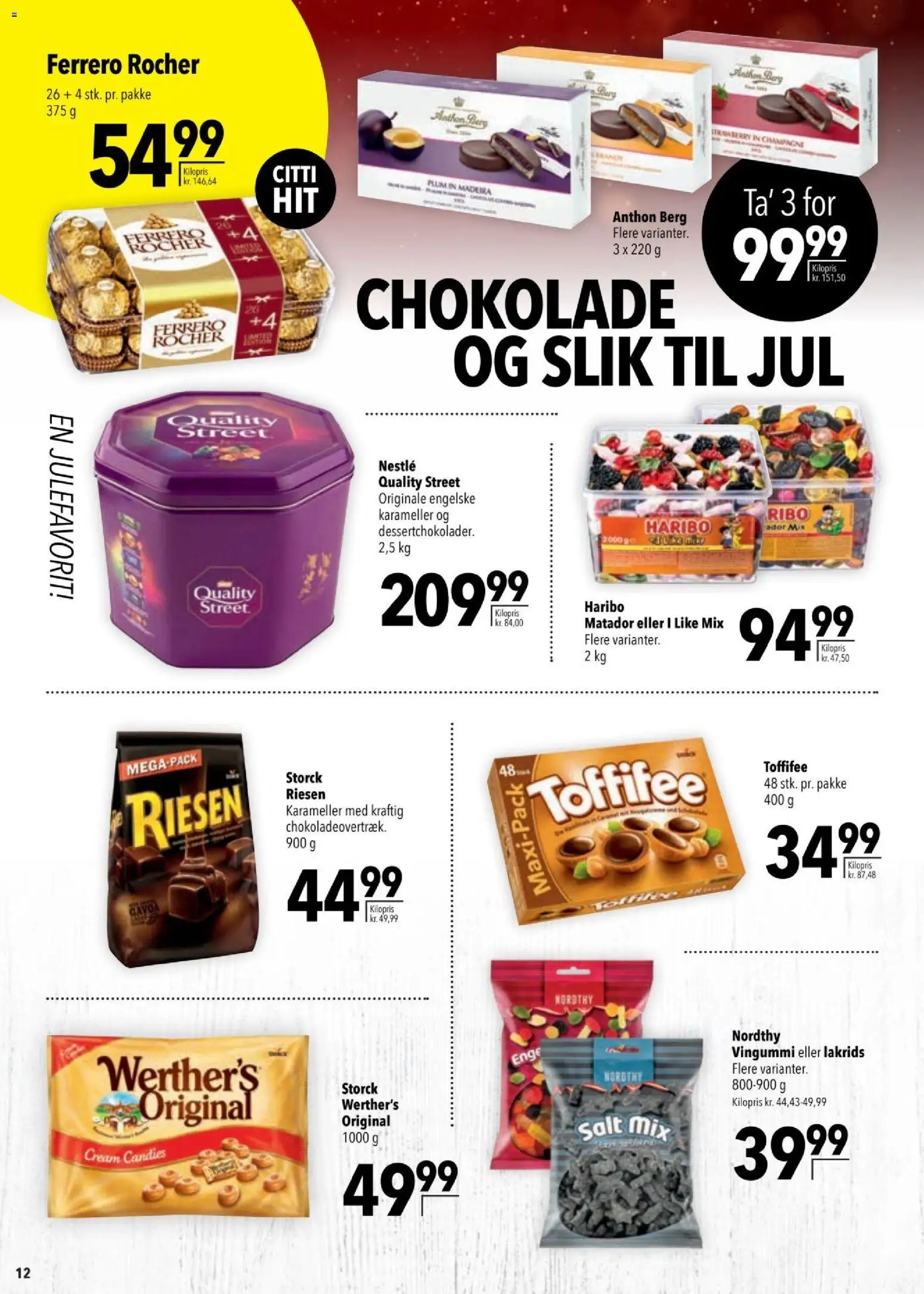 CITTI tilbudsavis – gyldig fra 26.11.2025 | Side: 12 | Produkter: Chokolade, Slik, Salt, Vingummi