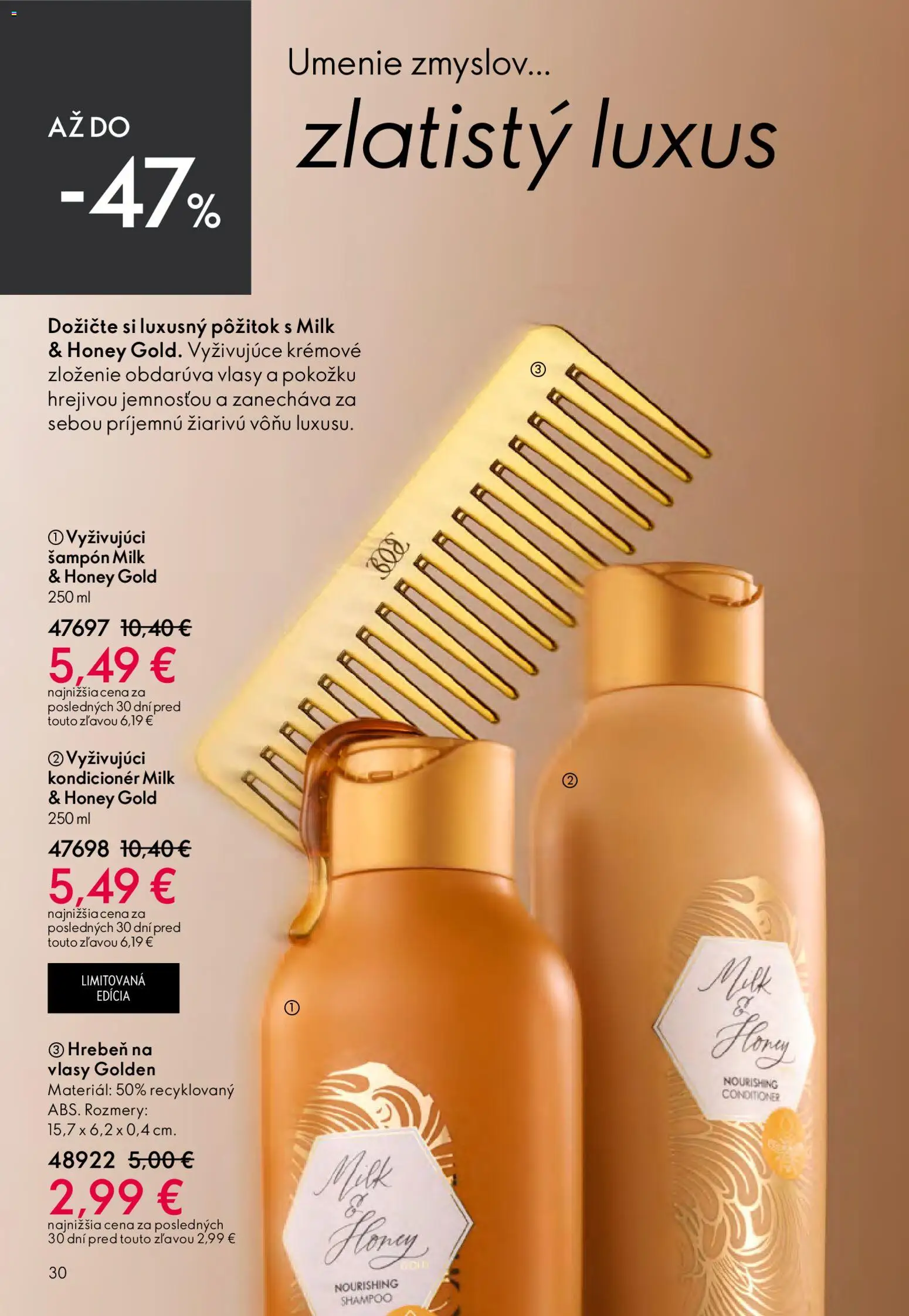 Nové Oriflame akcie – leták je platný od 15.04.2026 | Strana: 30 | Produkty: Šampón, Kondicionér, Hrebeň