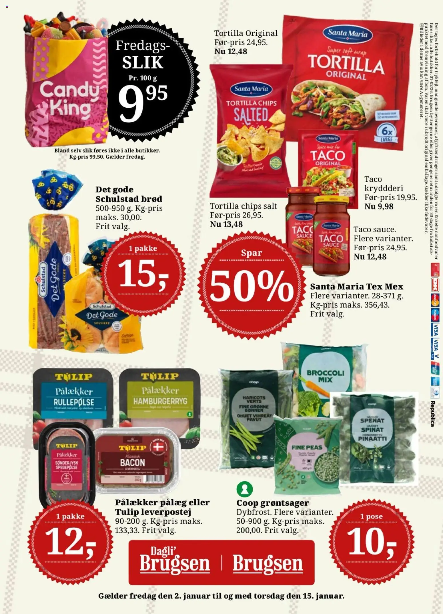Dagli'Brugsen tilbudsavis – gyldig fra 02.01.2026 | Side: 18 | Produkter: Brød, Broccoli, Bønner, Taco