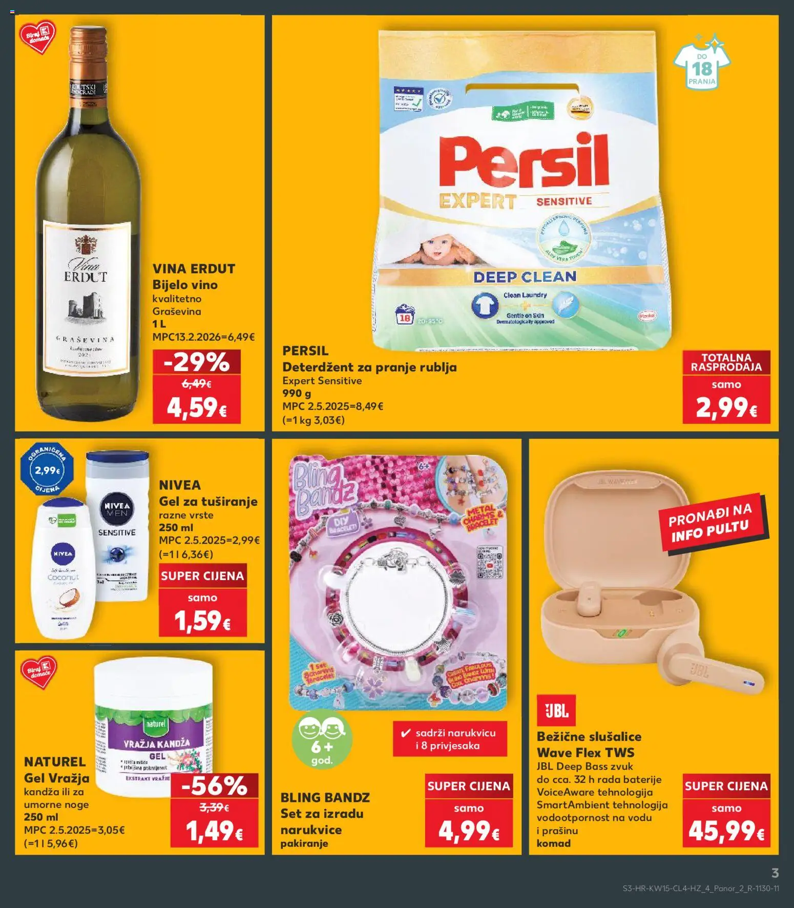 Kaufland katalog | vrijedi od 08.04.2026 | Stranica: 3 | Proizvodi: Vino, Deterdžent, Baterije, Nivea