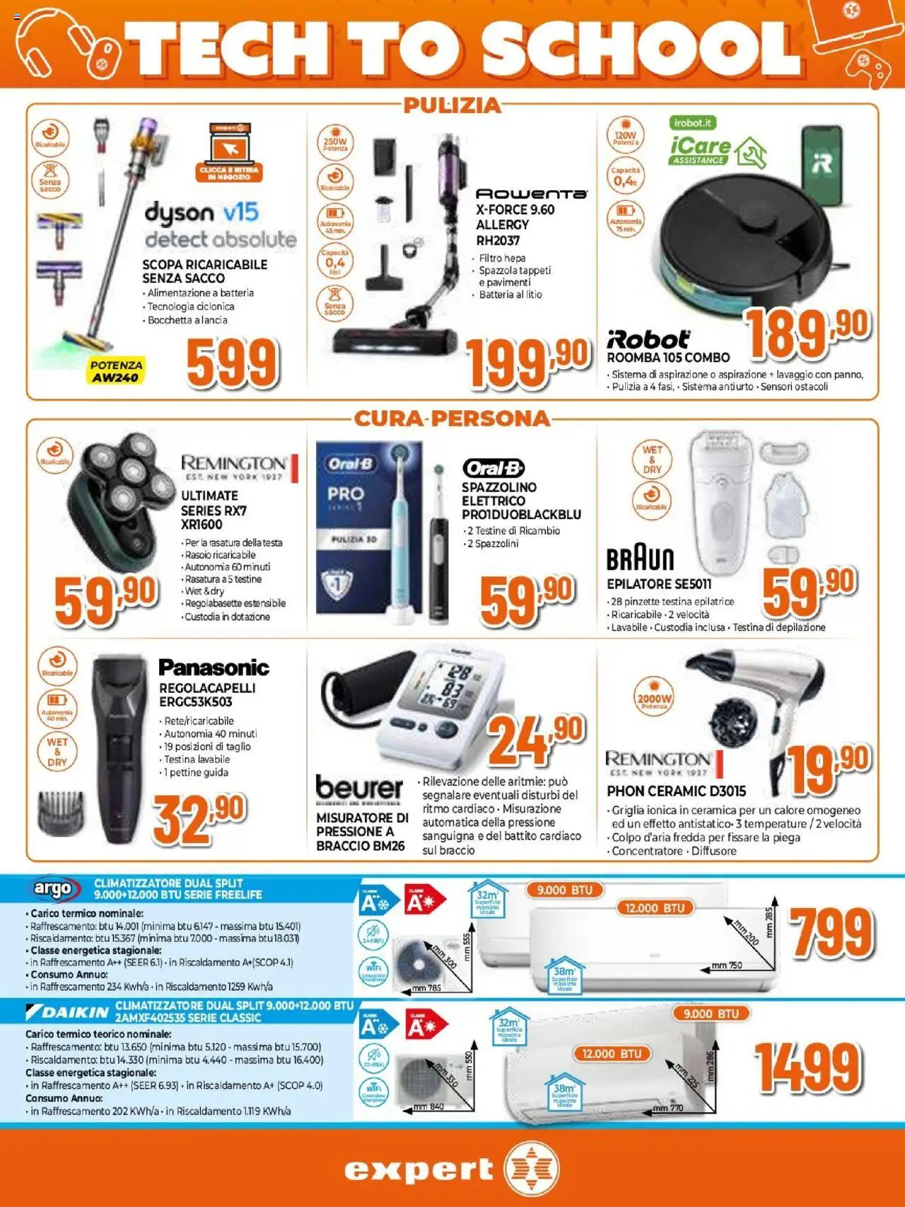 Volantino Expert del 14.08.2025 | Pagina: 21 | Prodotti: Pettine, Climatizzatore, Griglia, Robot