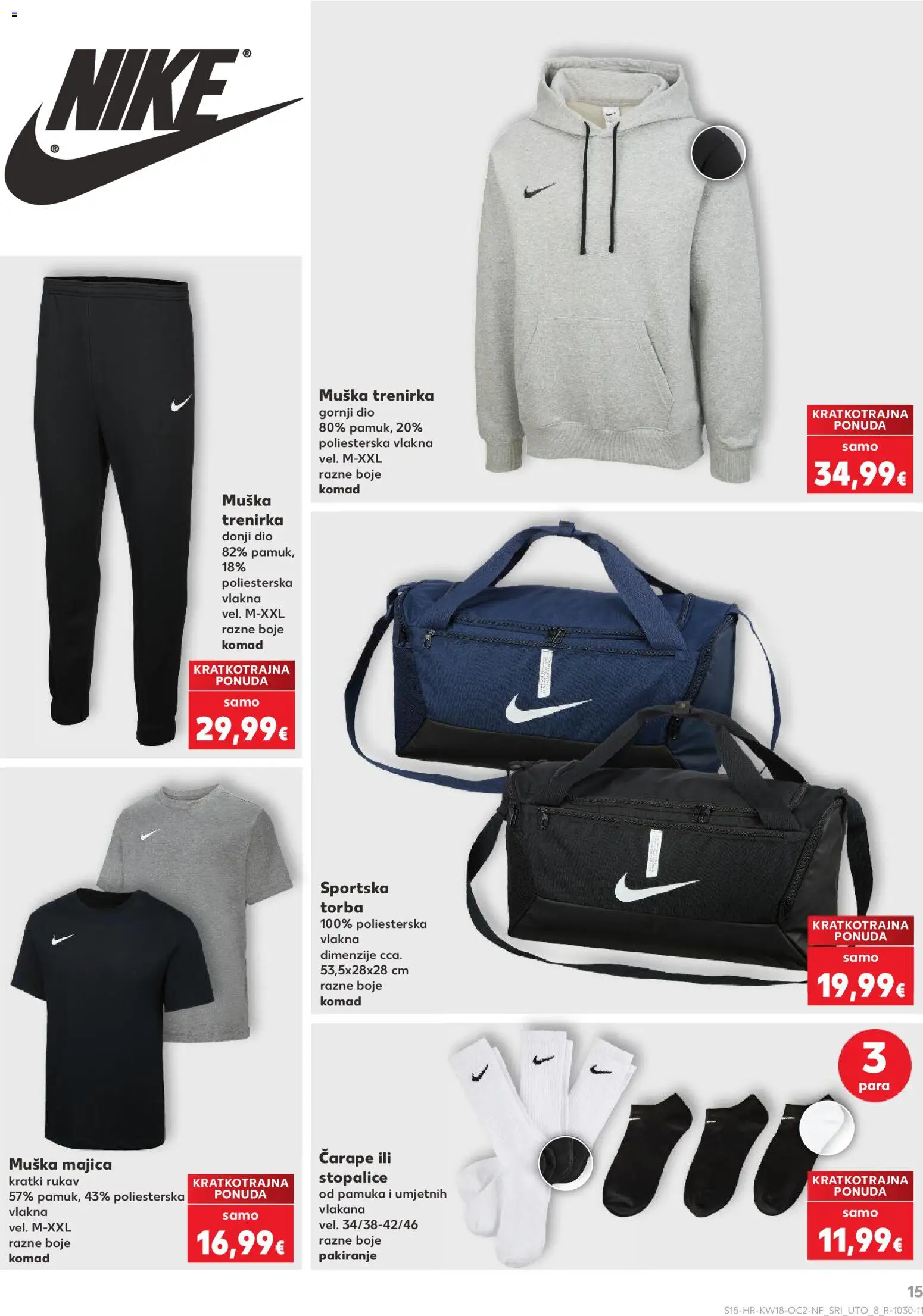 Kaufland katalog | vrijedi od 29.04.2026 | Stranica: 15 | Proizvodi: Majica, Čarape, Torba, Trenirka
